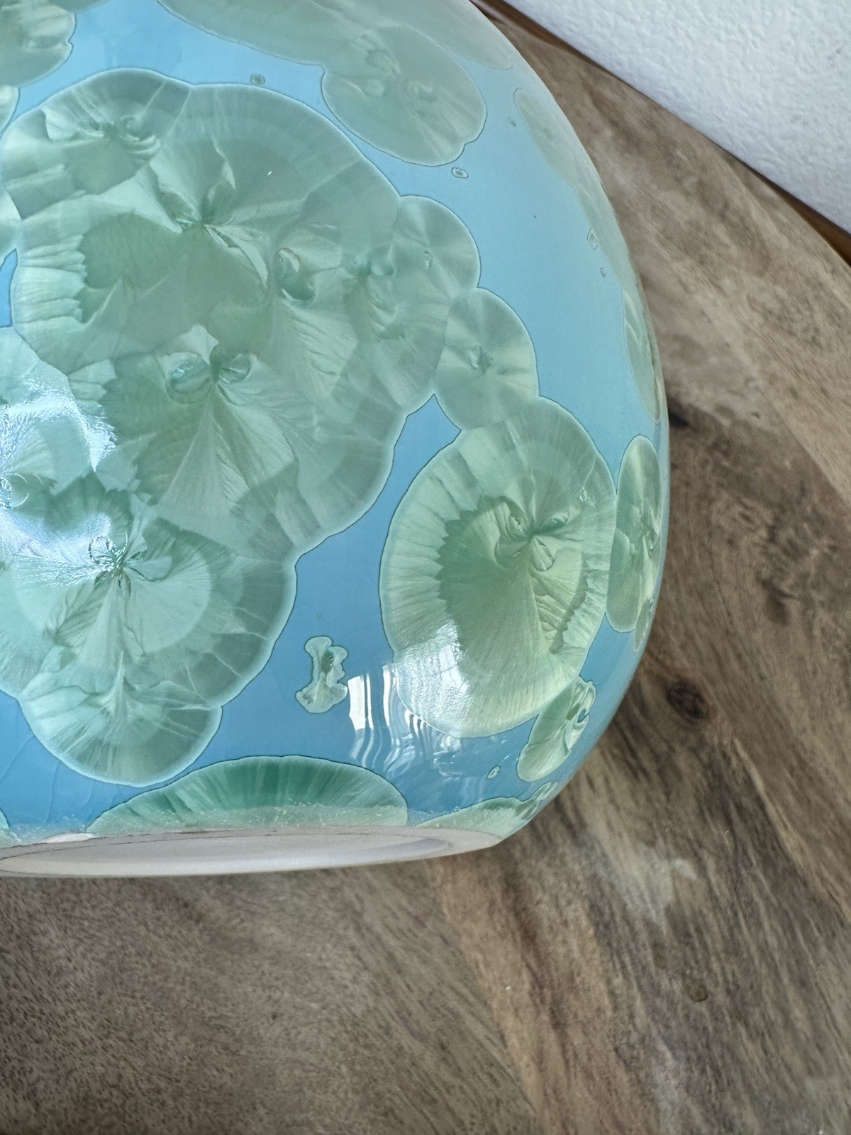 Simon Pearce Teardrop Jade Crystalline Vase Celadon Organic Studio Pottery