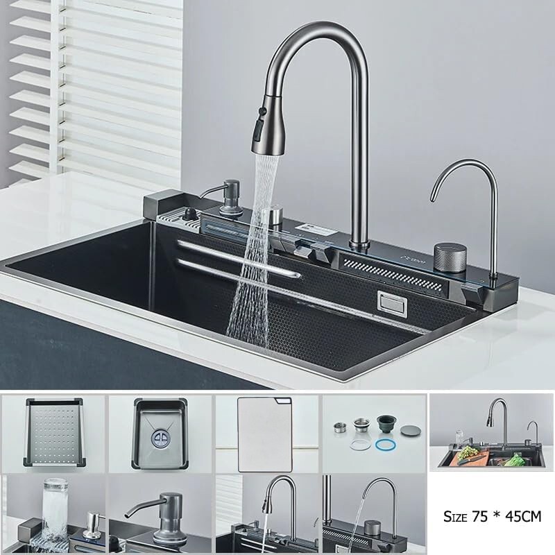 Stainless Steel Kitchen Sink Drop-in /Top Mount Sink Single Bowl Workstation Kit