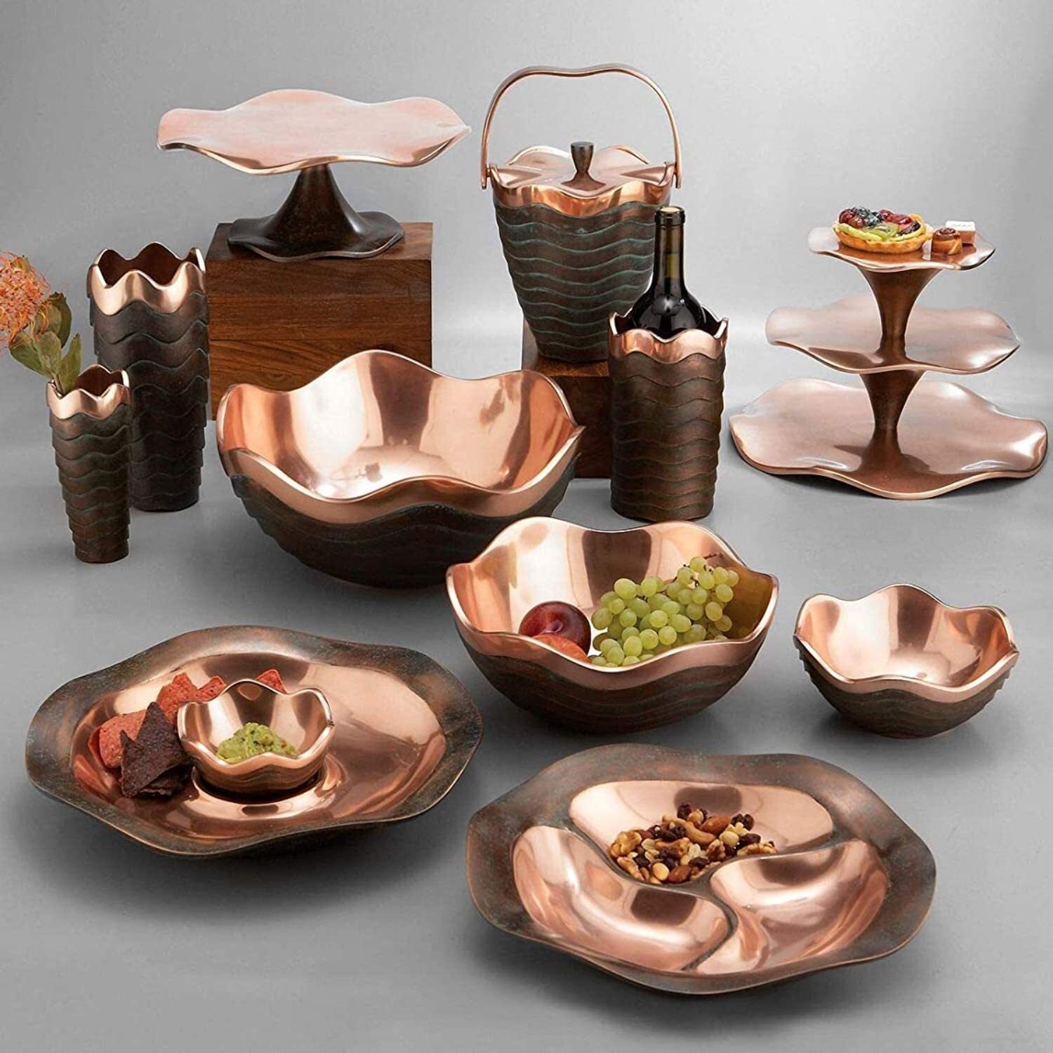 Nambe Copper Canyon Collection 6-Inch Serving Bowl, 16 Ounce