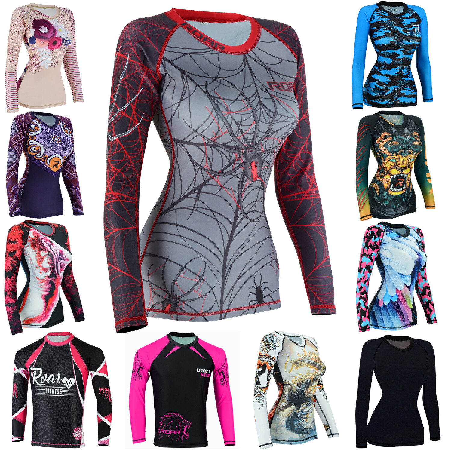 Koyes Fightwear Women's MMA Compression Rash Guard Wrestling Long Sleeve Top