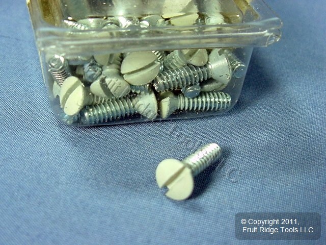 Leviton 82000-PRT Almond 1/2" Wallplate Cover Screws 6-32 Thread Oval Head 100pc