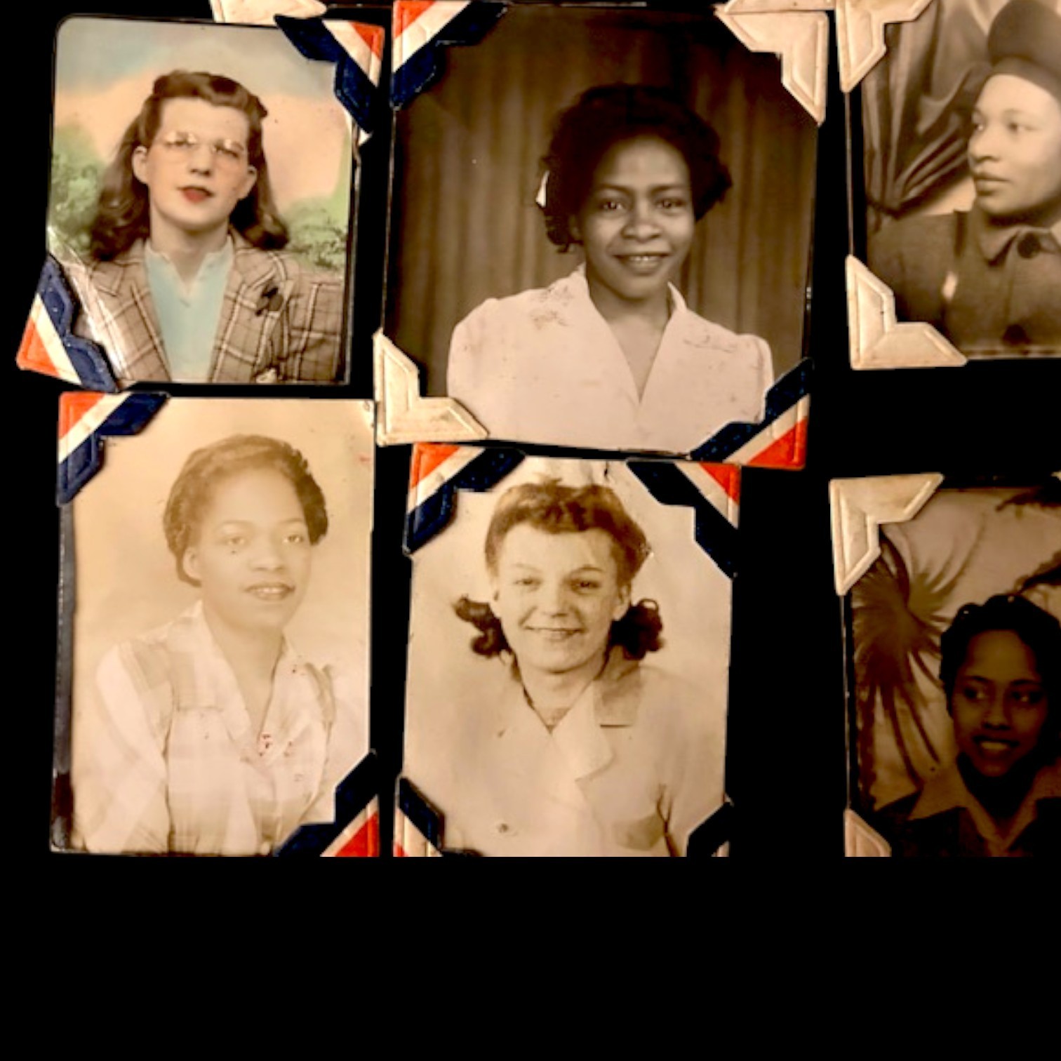 40s Black American Vintage Album Page Photo Booth Friends Dapper Gent & Singers