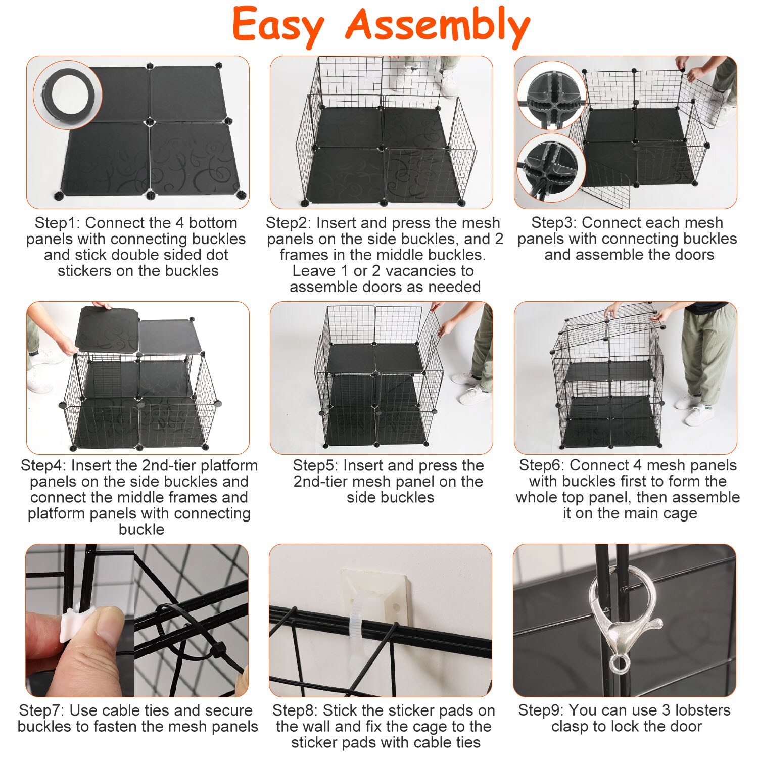 2 -Tiers Cat Cage Indoor Cat Enclosure for 1-2 Cats Ferret Squirrel