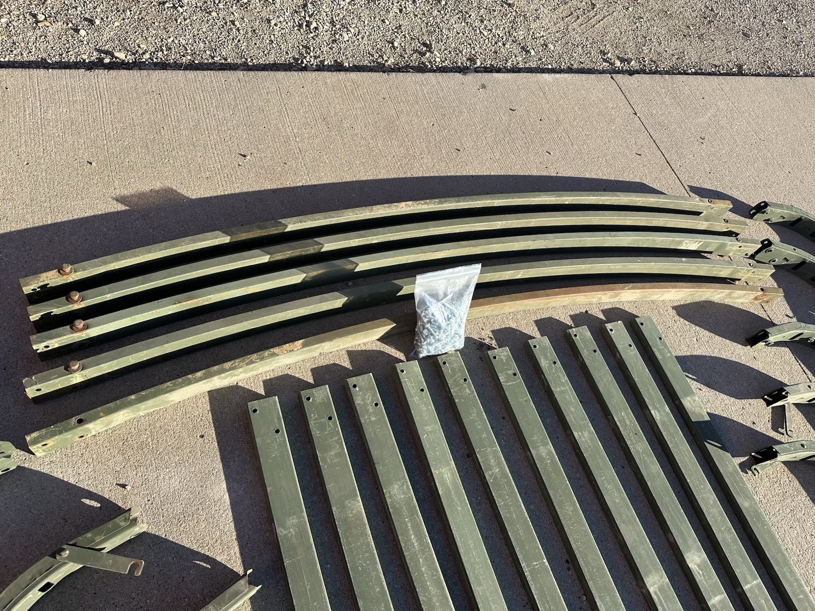 M35a2 M35a3 Cargo Cover Bow Kit Uprights Staves Corner Brackets And Bow Complete