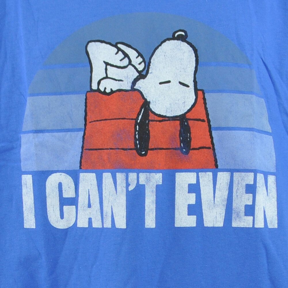 Peanuts Hybrid Snoopy I Can't Even Blue Short Sleeve Adults Tshirt Tee