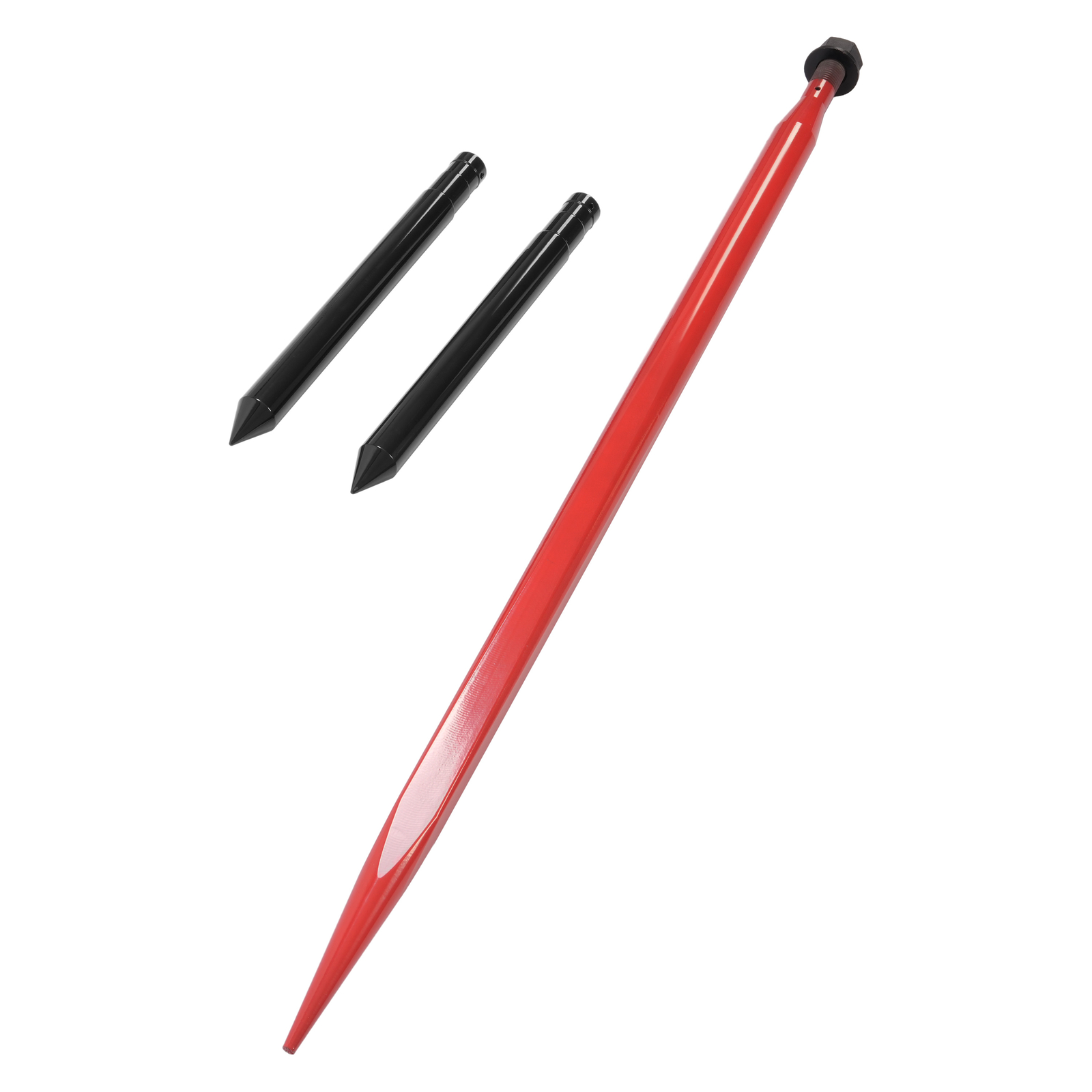 49" Hay Bale Spear Attach 4500lbs Quick Attach Fork Spike w/ 2 Stabilizer Spear