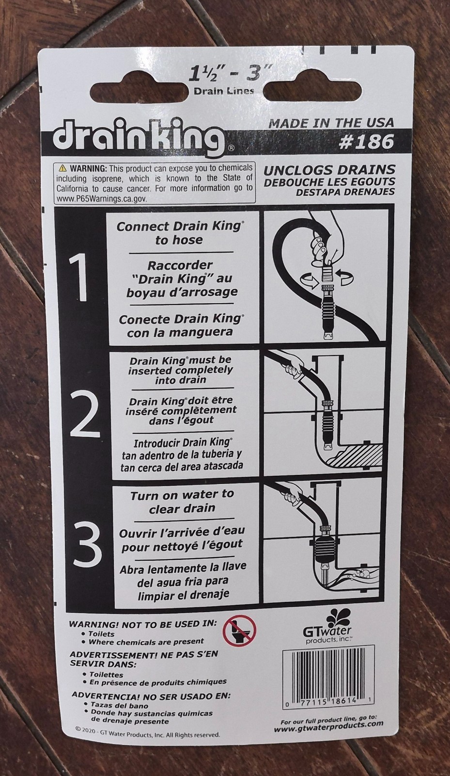 Drain King (1-1/2" - 3" Drain Lines) Unclogs Drains! Model #186