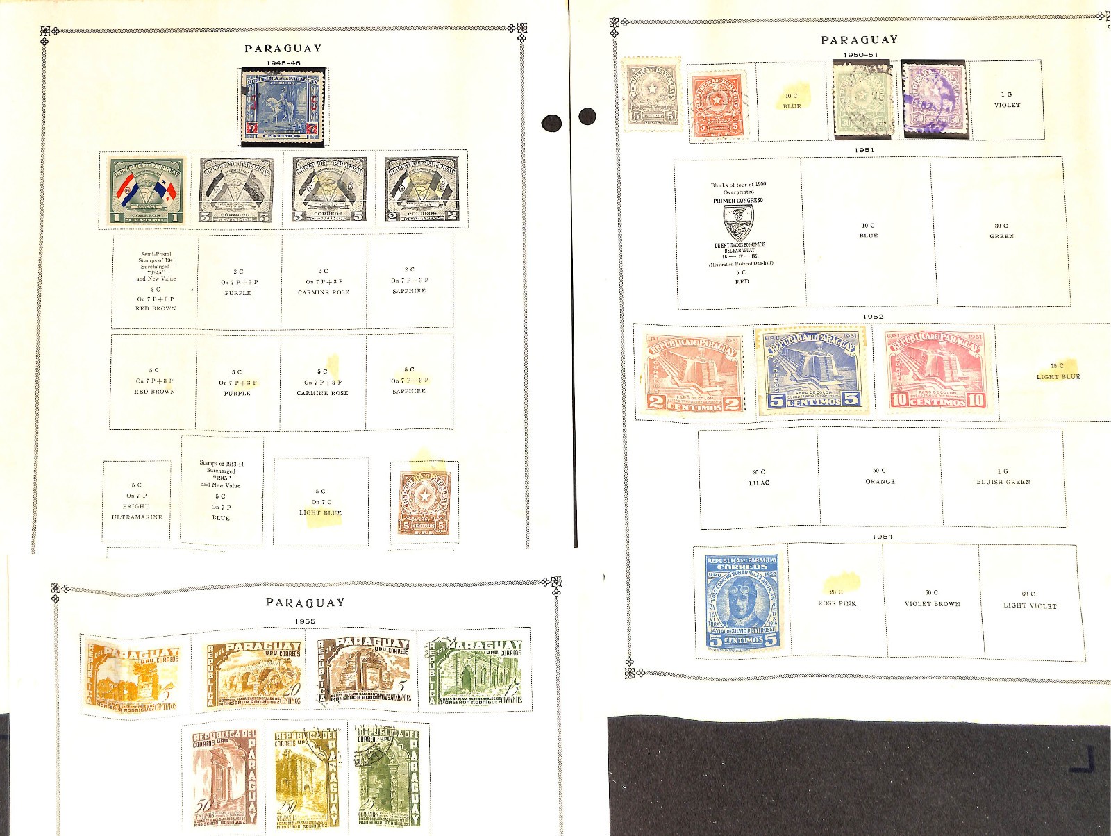 Paraguay Stamp Collection on 40 Scott International Pages, 1879..1996 (BA)