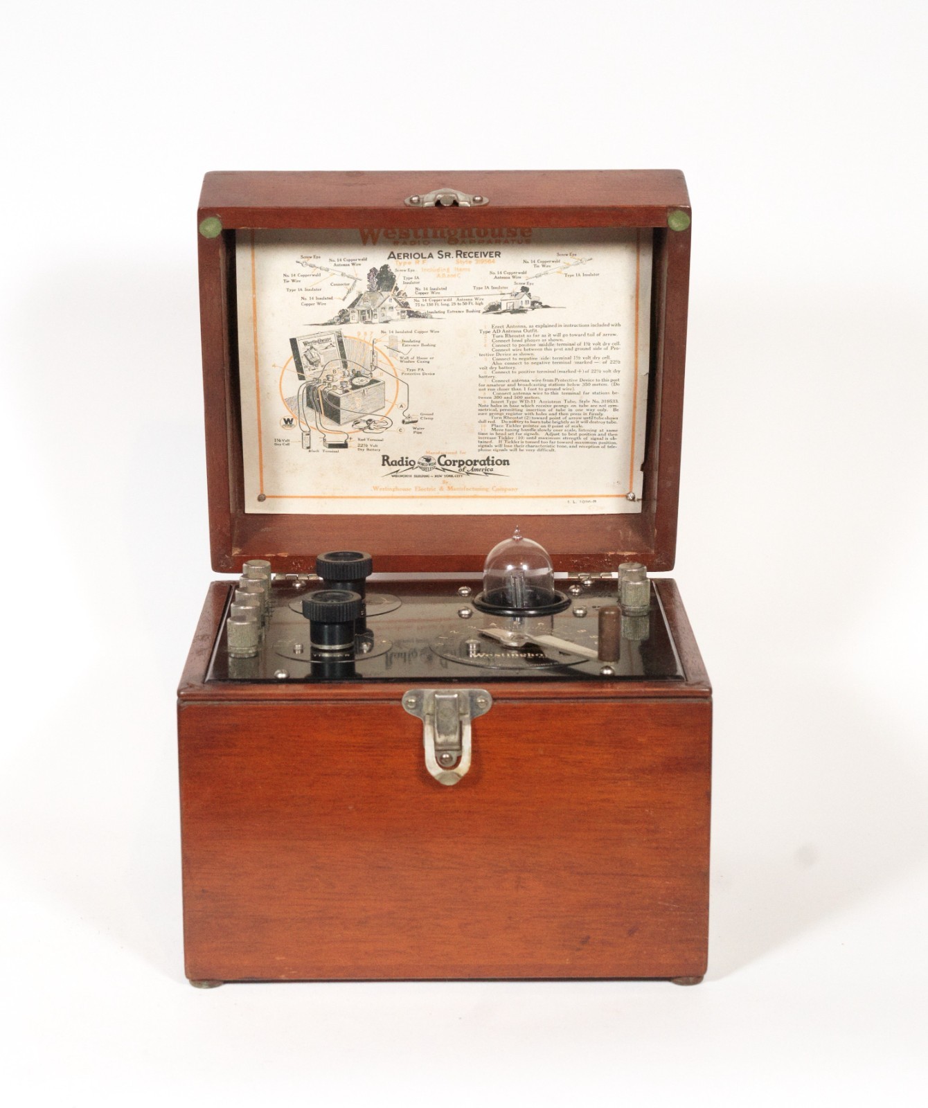 Mint, Working 1923 RCA Aeriola Sr. Radio w/Good Brass Base Tipped WD-11 In Box