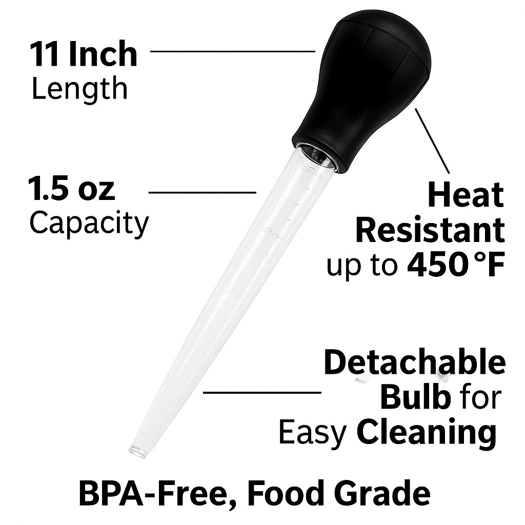 2-Pack Turkey Basters Heat-Resistant BPA-Free Food-Grade Cooking Tools for Roast