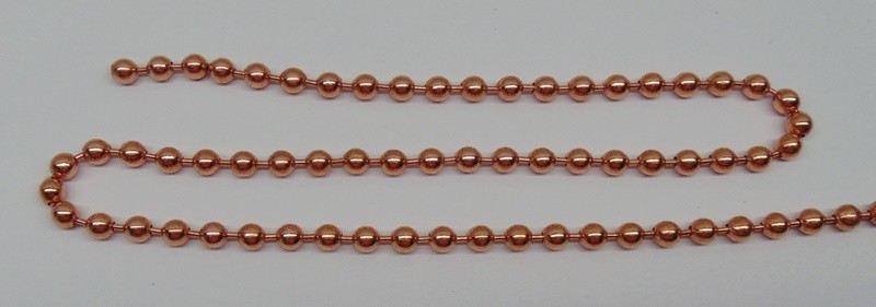 100% COPPER BALL CHAIN Necklace 6.3mm bead ~ #13 size Various Lengths w/ Clasp
