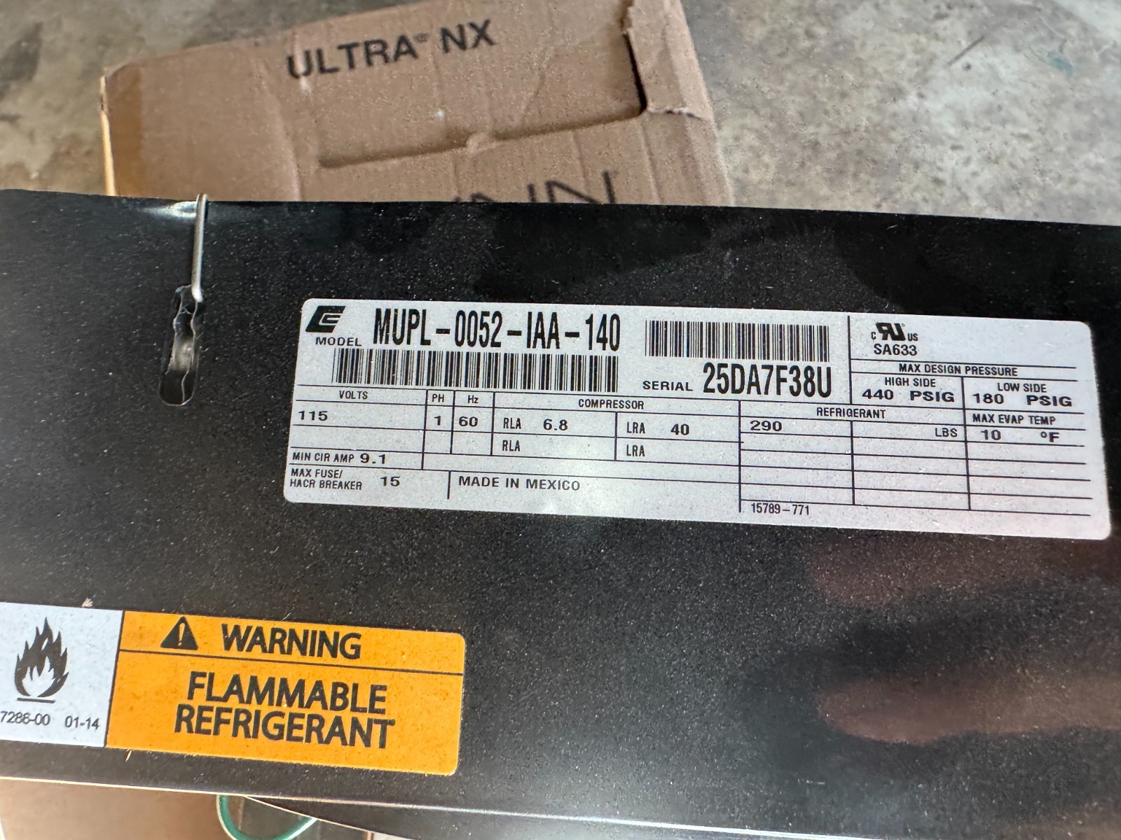 Hoshizaki 2A8792-01 condensing unit for 2 door refrigerator