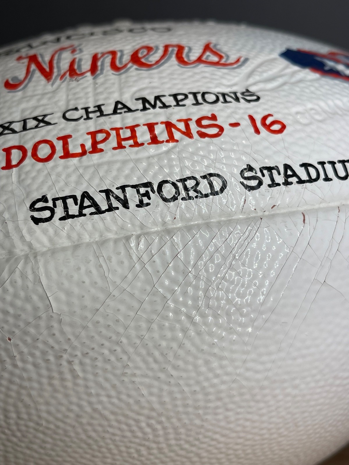 1985 Super Bowl XIX Football 49ers Dolphins game ball