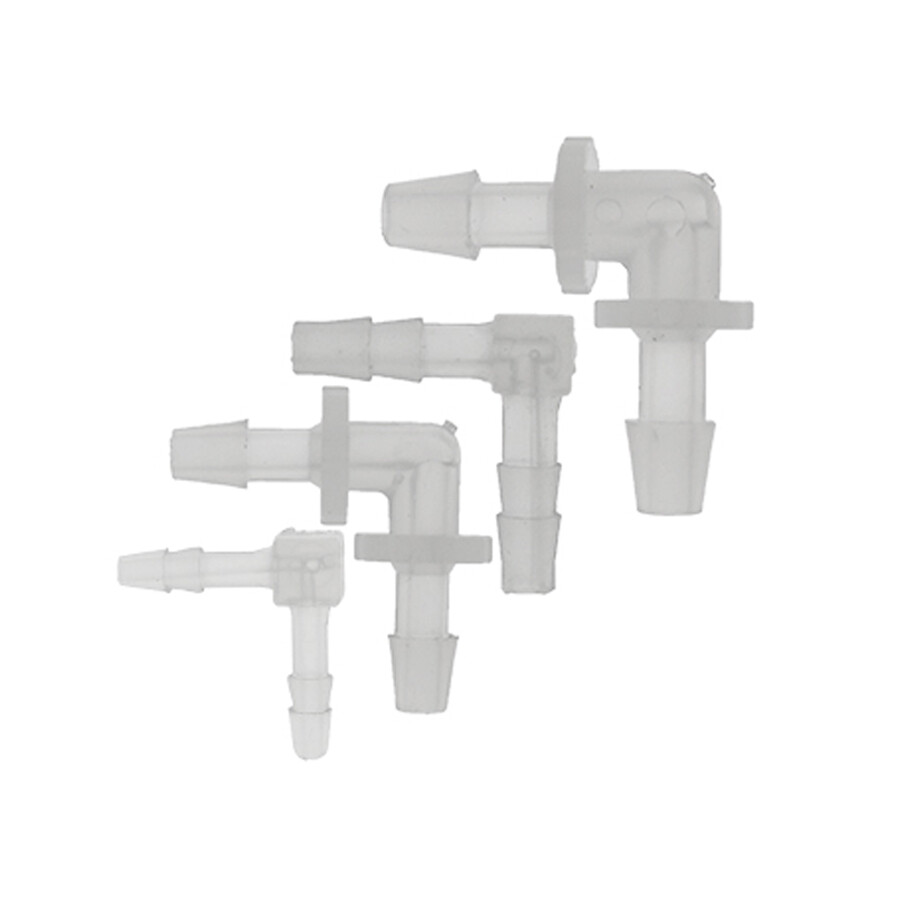 90 Degrees Elbow Hose Joiner Barbed Splicer Plastic Pipe Connector 2.4mm - 20mm