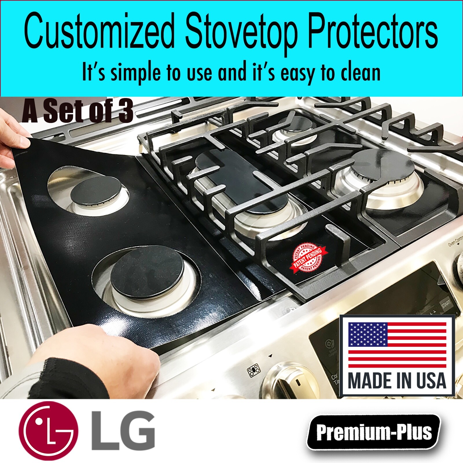 LG Stove Protectors, Custom cut to fit your Stove, Lifetime Warranty