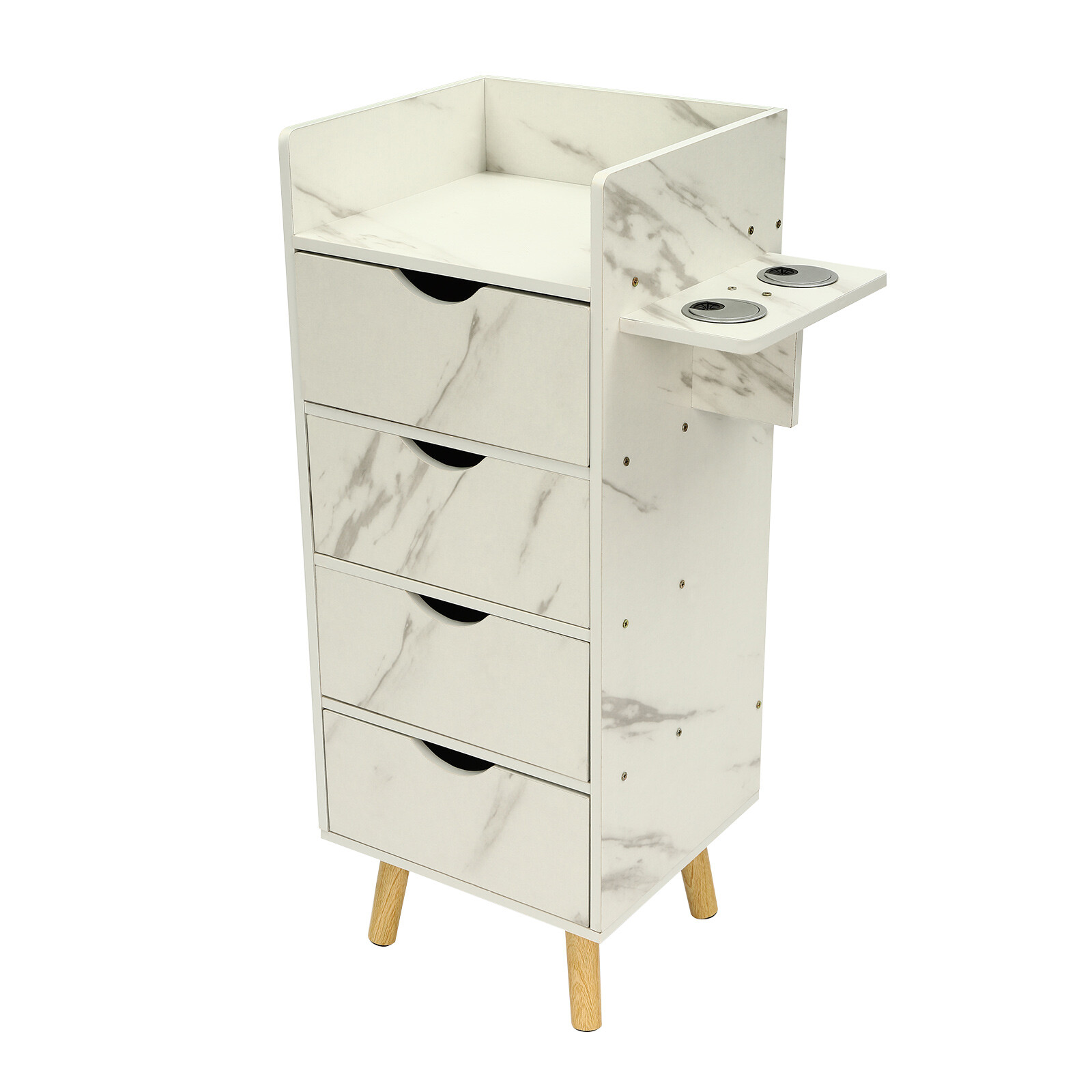Salon Storage Cabinet Hair Styling Barber Station beauty shop Cabinet 4 Drawers