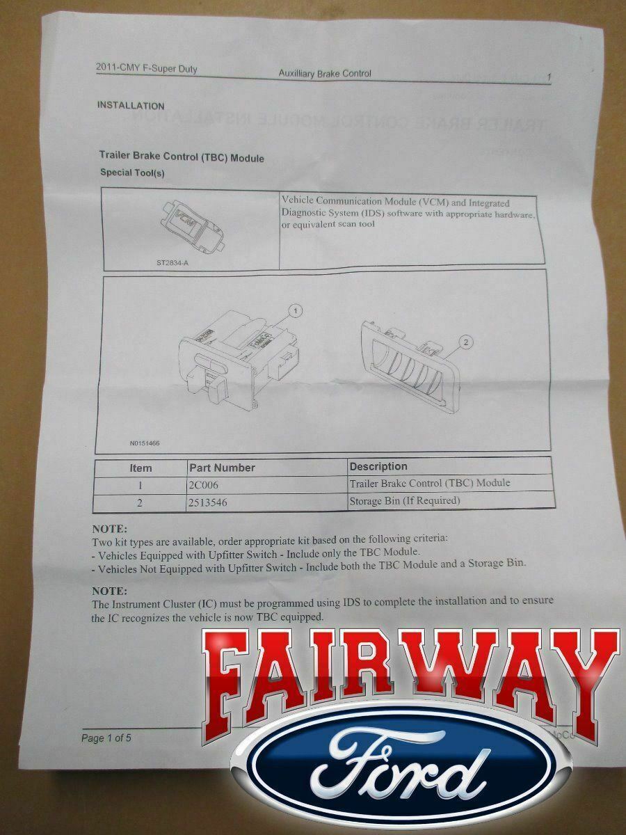 11 thru 16 Super Duty F250 F350 OEM Ford In-Dash Trailer Brake Controller Module