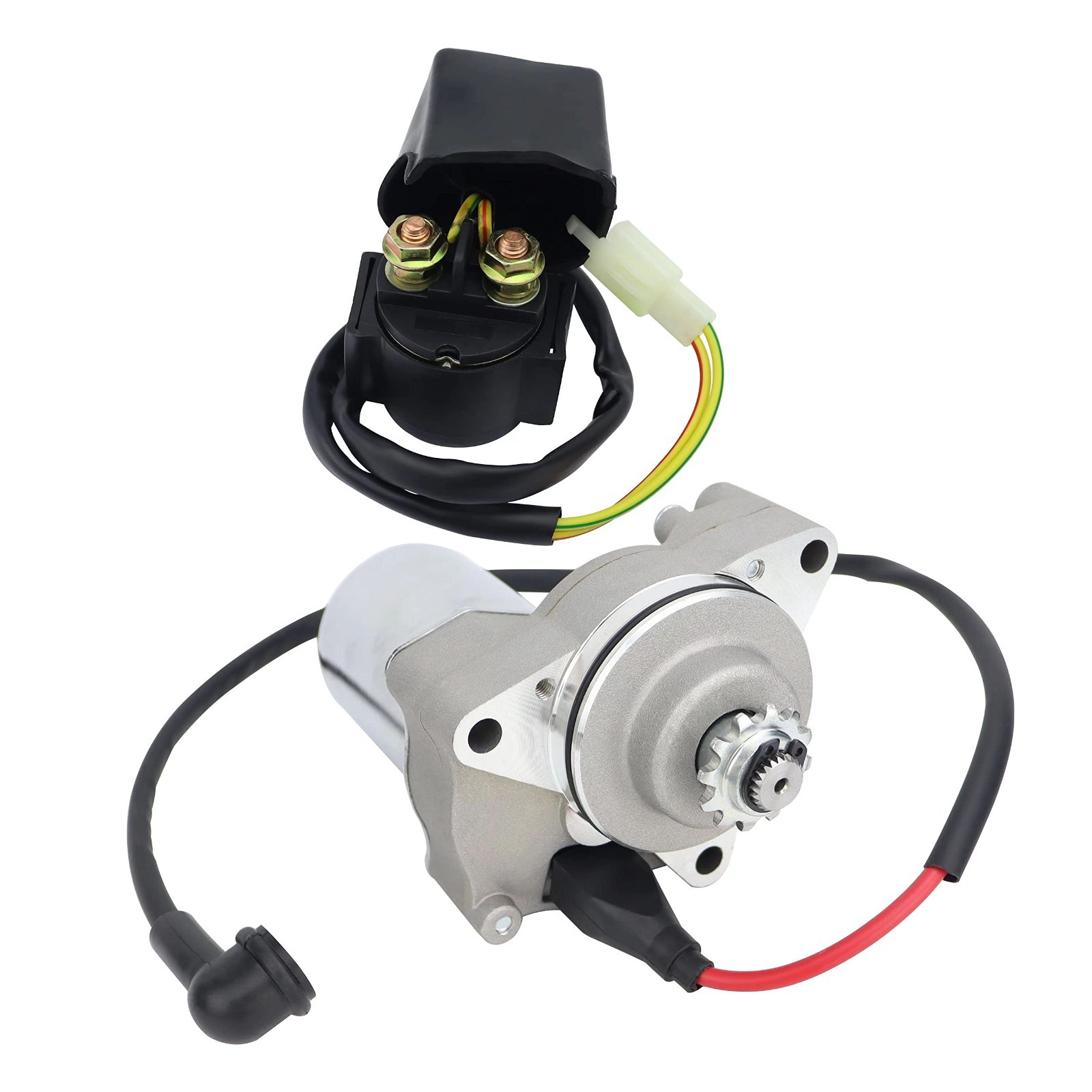 3 Bolt Starter Motor& Solenoid Relay for 50cc 70 cc 90cc 100 cc 110cc 125 cc ATV