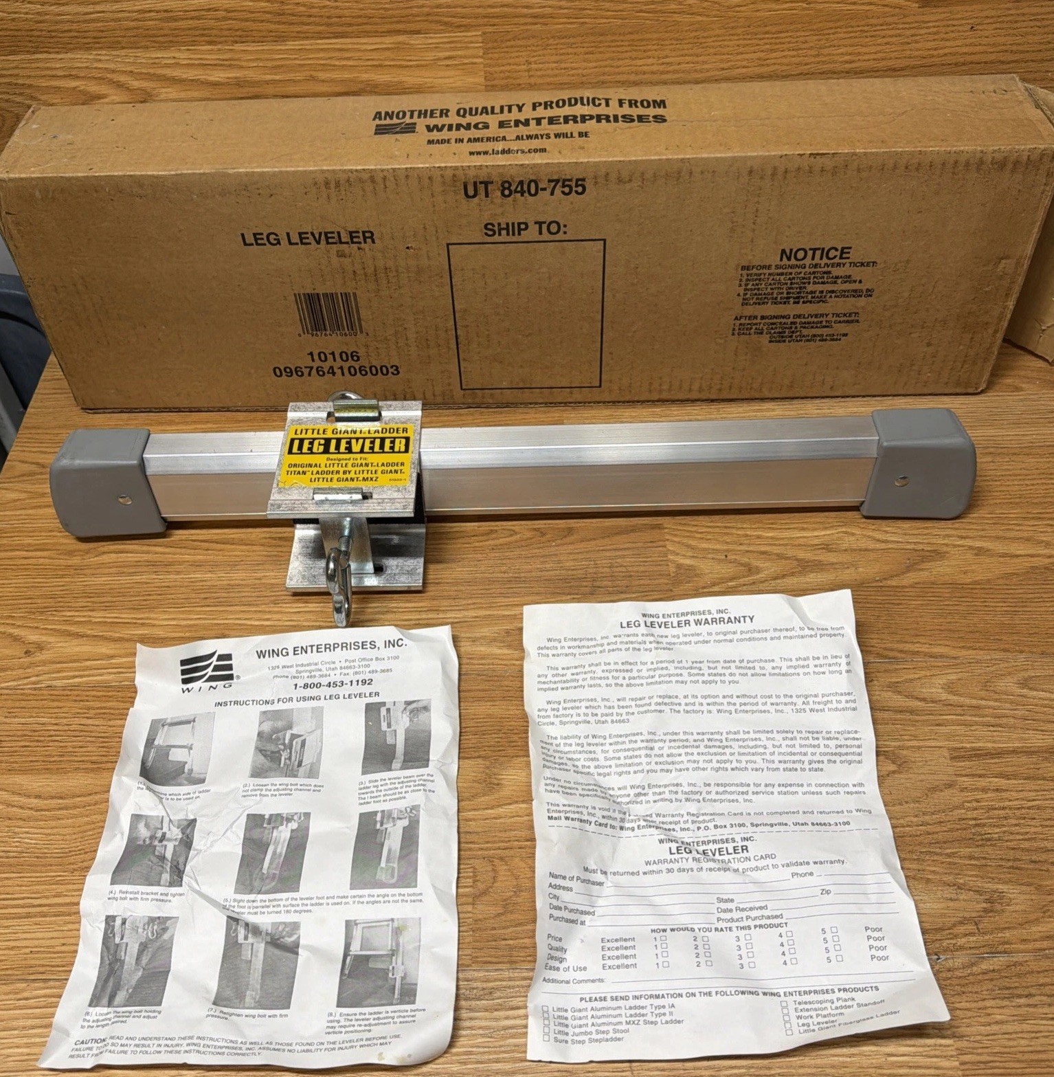 Little Giant Leg Leveler Systems Model # 10106 Wing Enterprises
