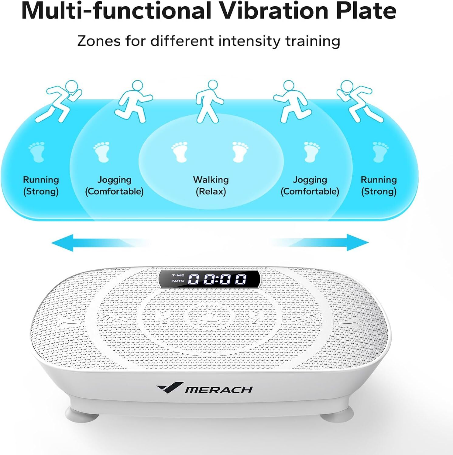 MERACH Vibration Plate Exercise Machine Whole Body Workout Power Fitness Platfor