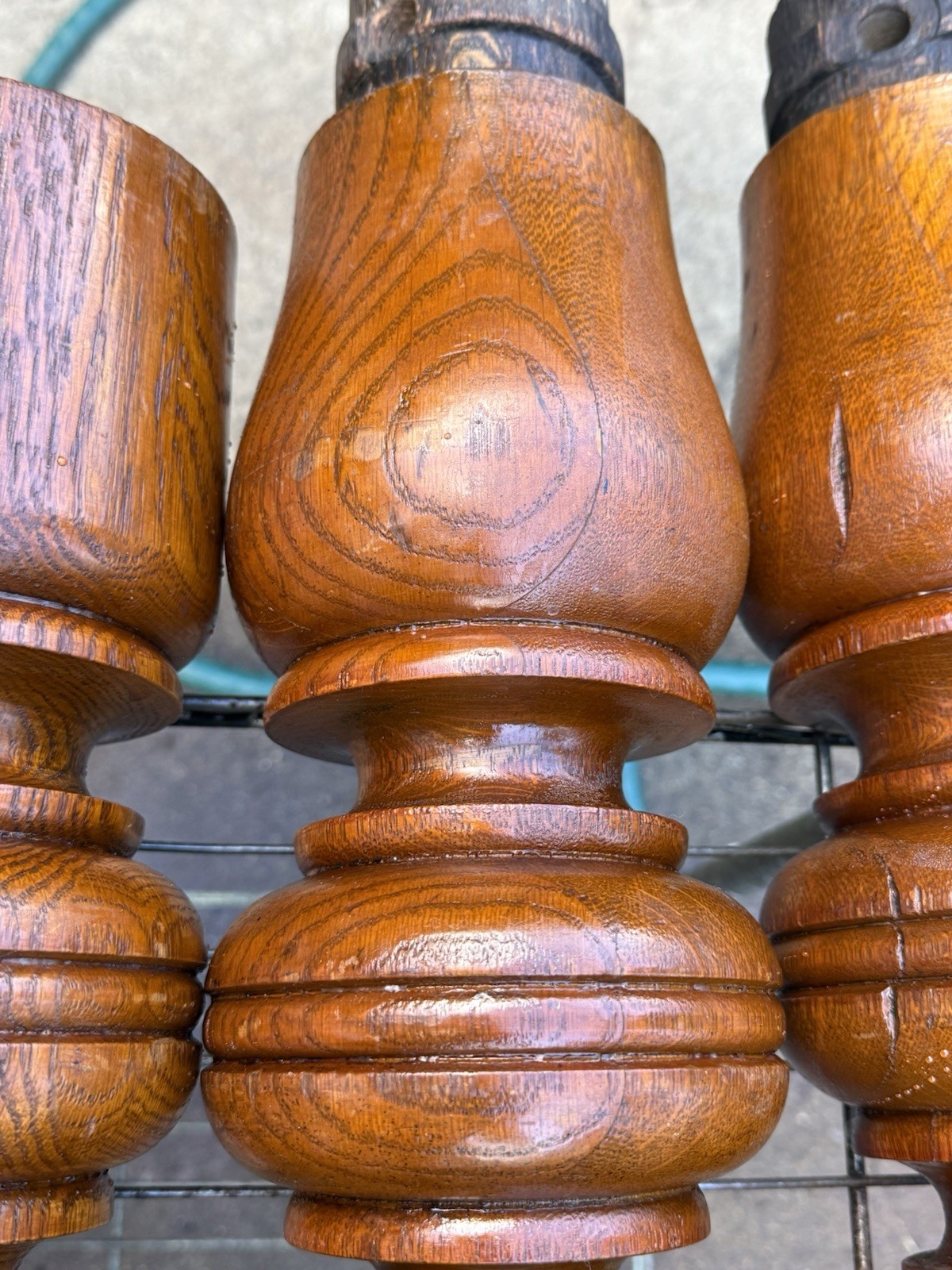 5x Exquisite Antique Wood Fluted Turned Carved Table Legs Victorian Vintage