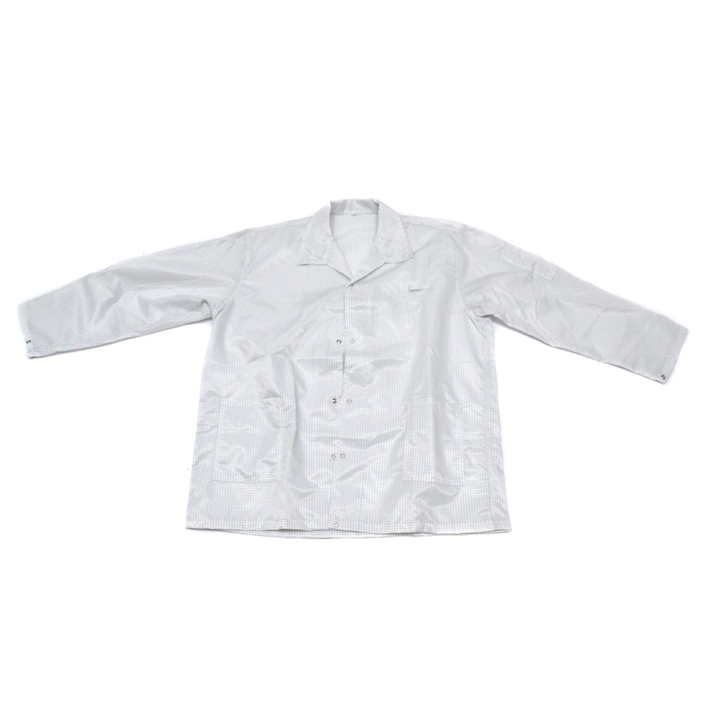 White Check ESD Safe Anti-Static Lab Coat Jacket/Smock w/ Snap Cuffs 3-Pocket XL