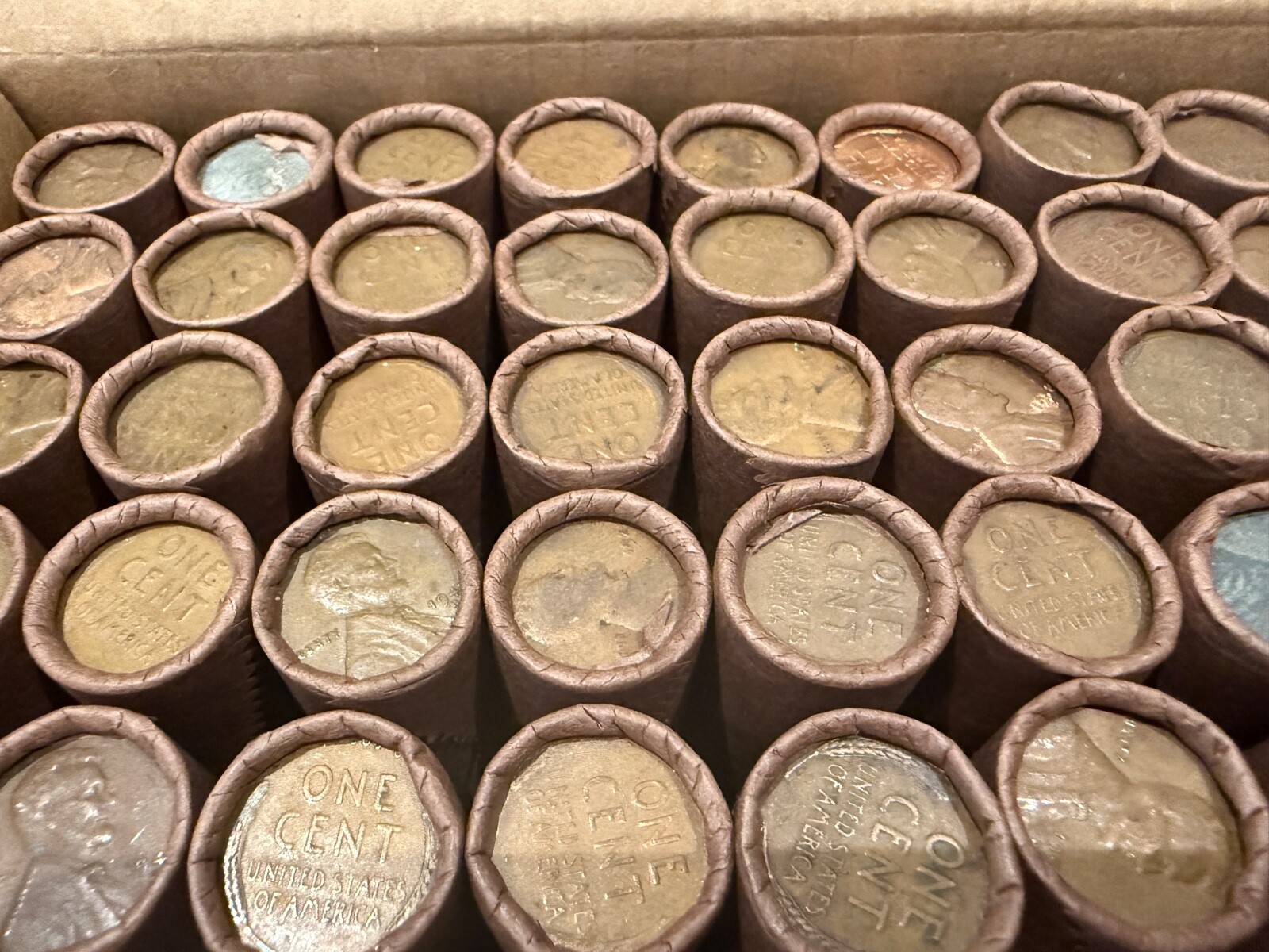 Brown wheat penny roll lincoln cent unsearched mixed dates mint marks sale lot
