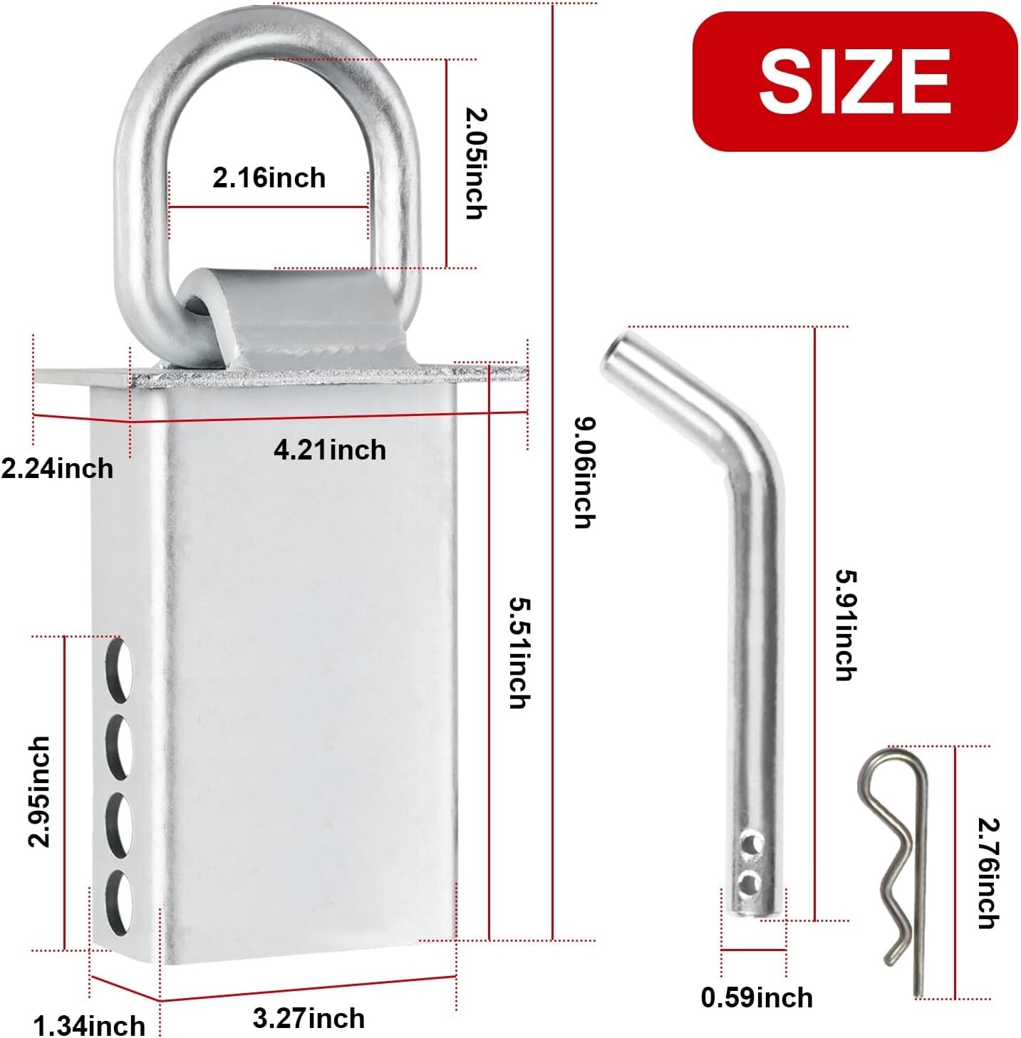 Stake Pocket D Ring Heavy Duty Adjustable Trailer Stake Pocket Zinc Coated4 Pack