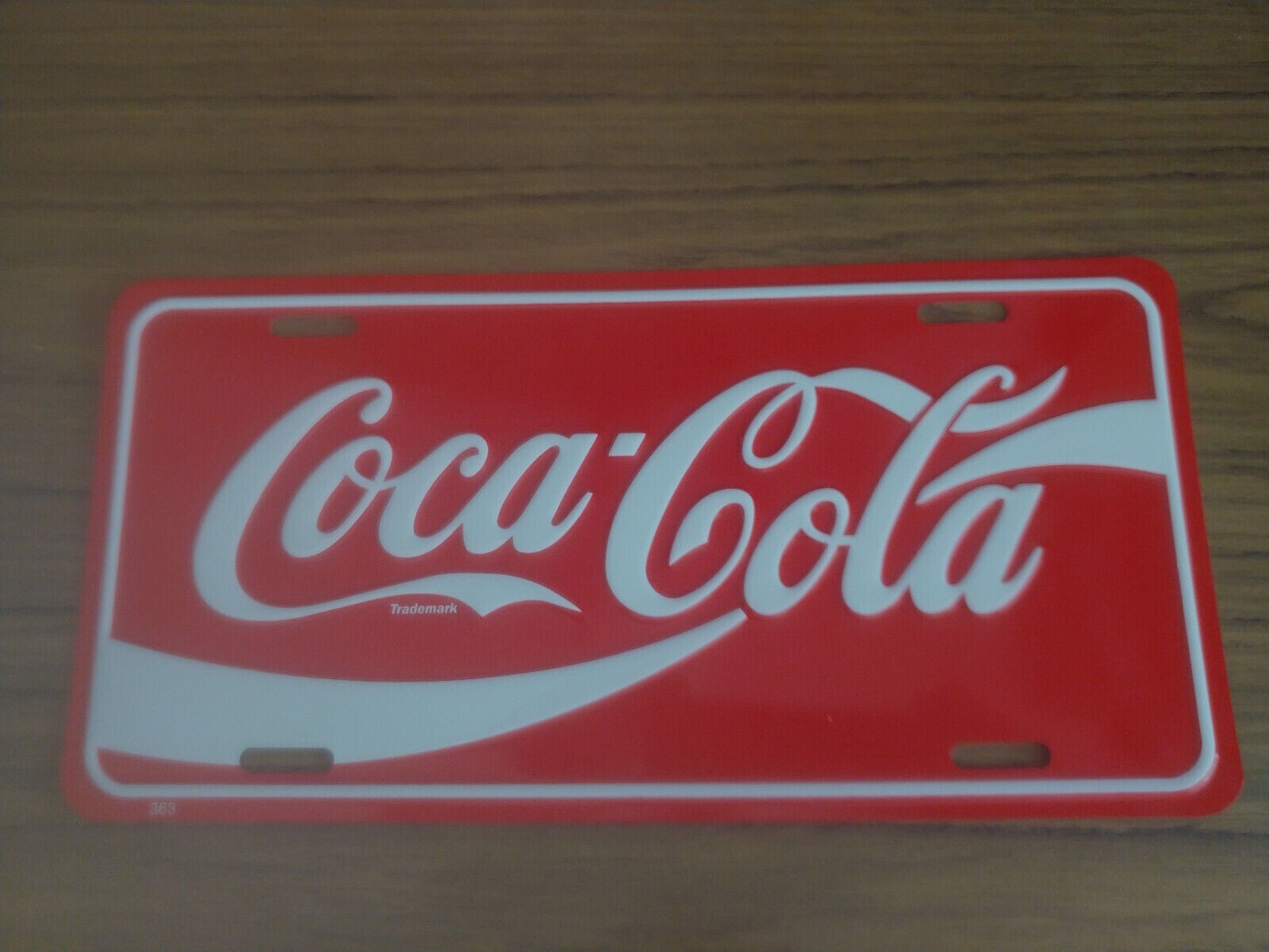COCA COLA EMBOSSED METAL LICENSE PLATE VINTAGE AUTO TAG OLD STOCK #2727