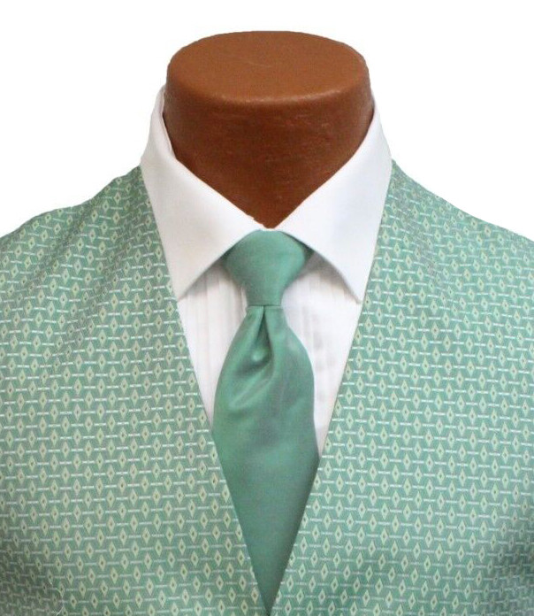Men's After Six MInt Green Tuxedo Vest & Tie Free Shipping Big & Tall Sizes