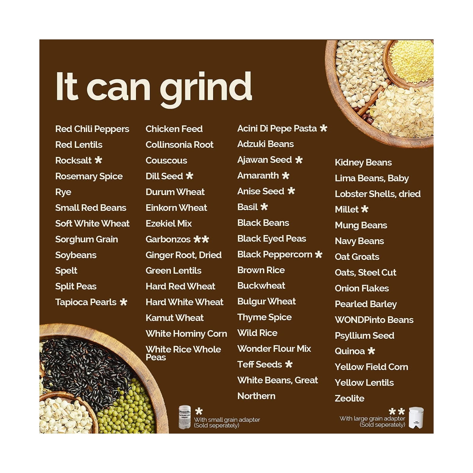 Powerful High Speed Electric Grain Mill Grinder for Healthy Gluten-Free Flour...