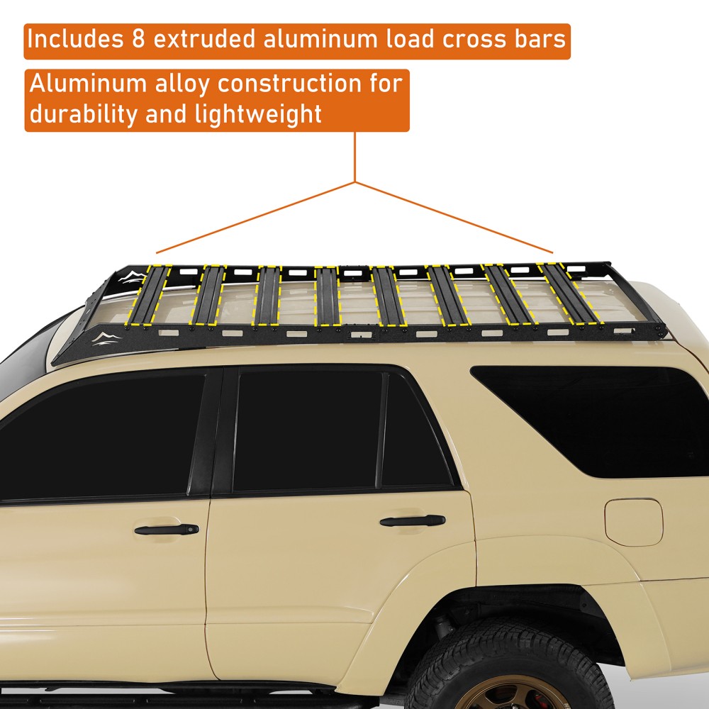 Hooke Road Roof Rack Luggage Carrier Basket Black for Toyota 4Runner 2003-2009