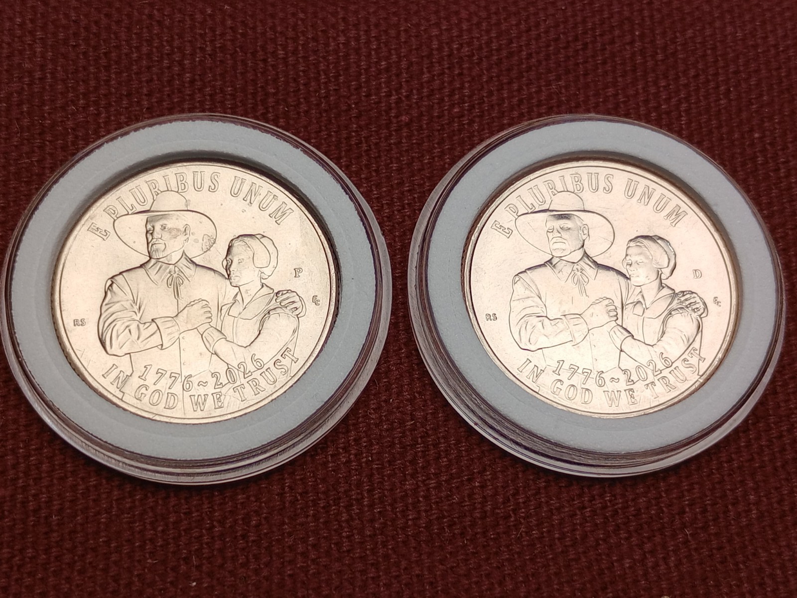 2026 P&D Mayflower Quarter SemiQ 1776-2026 (2) Coin Set in Capsules 💥SHIPS NOW