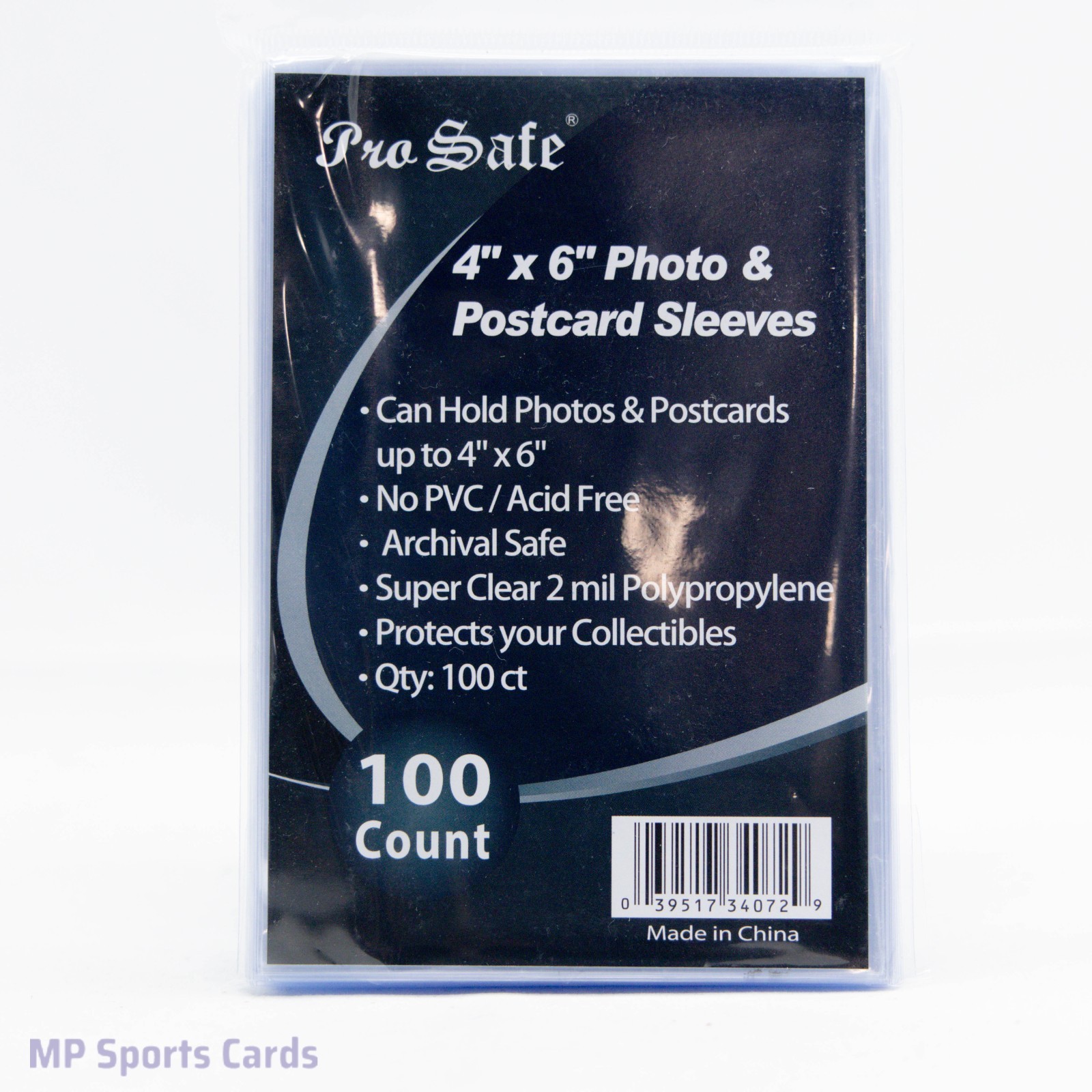 (1) Pro Safe 4"x6" Soft Sleeves 100ct Ultra Clear No PVC Free Shipping!