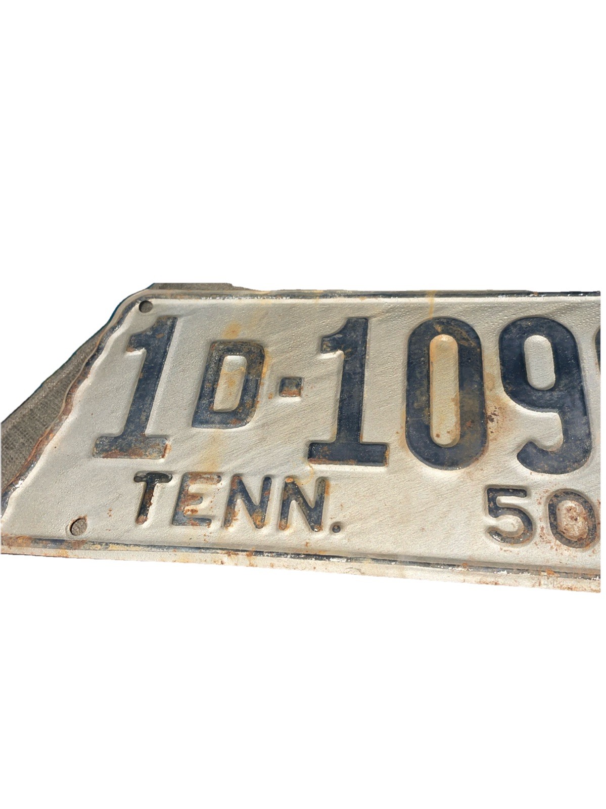 1950 Tennessee License Plate Vintage Rusty State Shaped