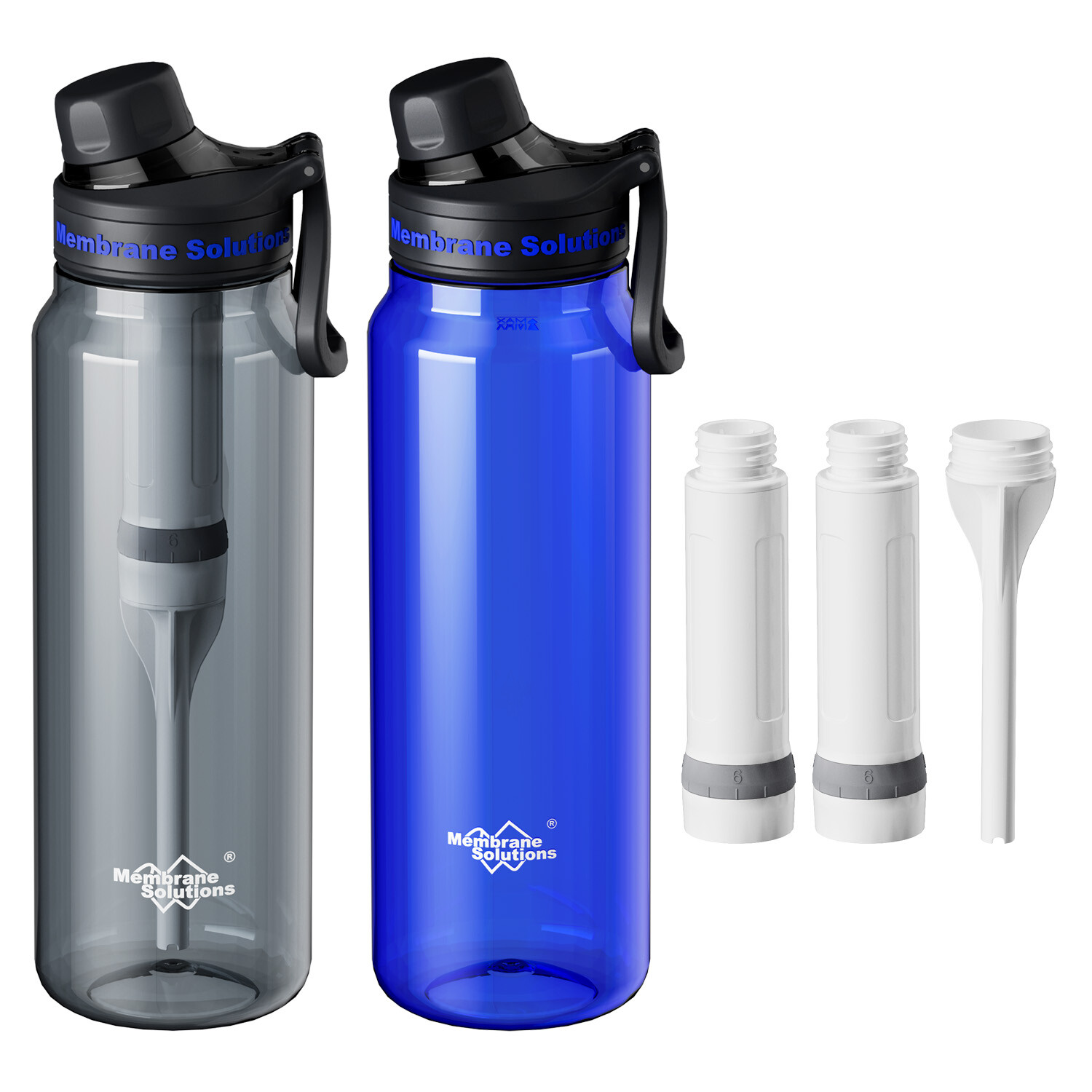 1060mL Water Filter Bottle,Water Filter Straw,4Stage for Daily Hydration Travel