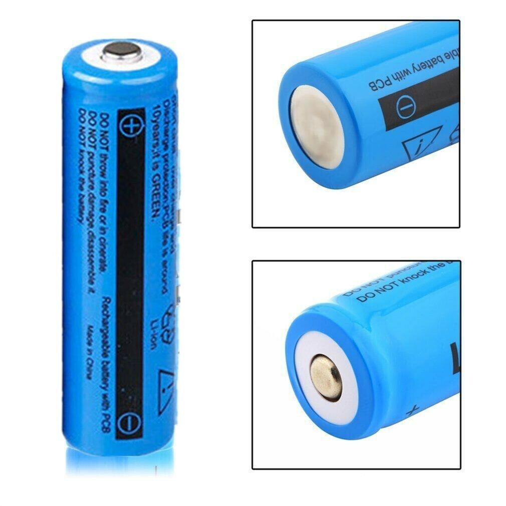 4pcs 3000mAh Batteries 3.7V Rechargeable Battery & Charger for Flashlight Torch