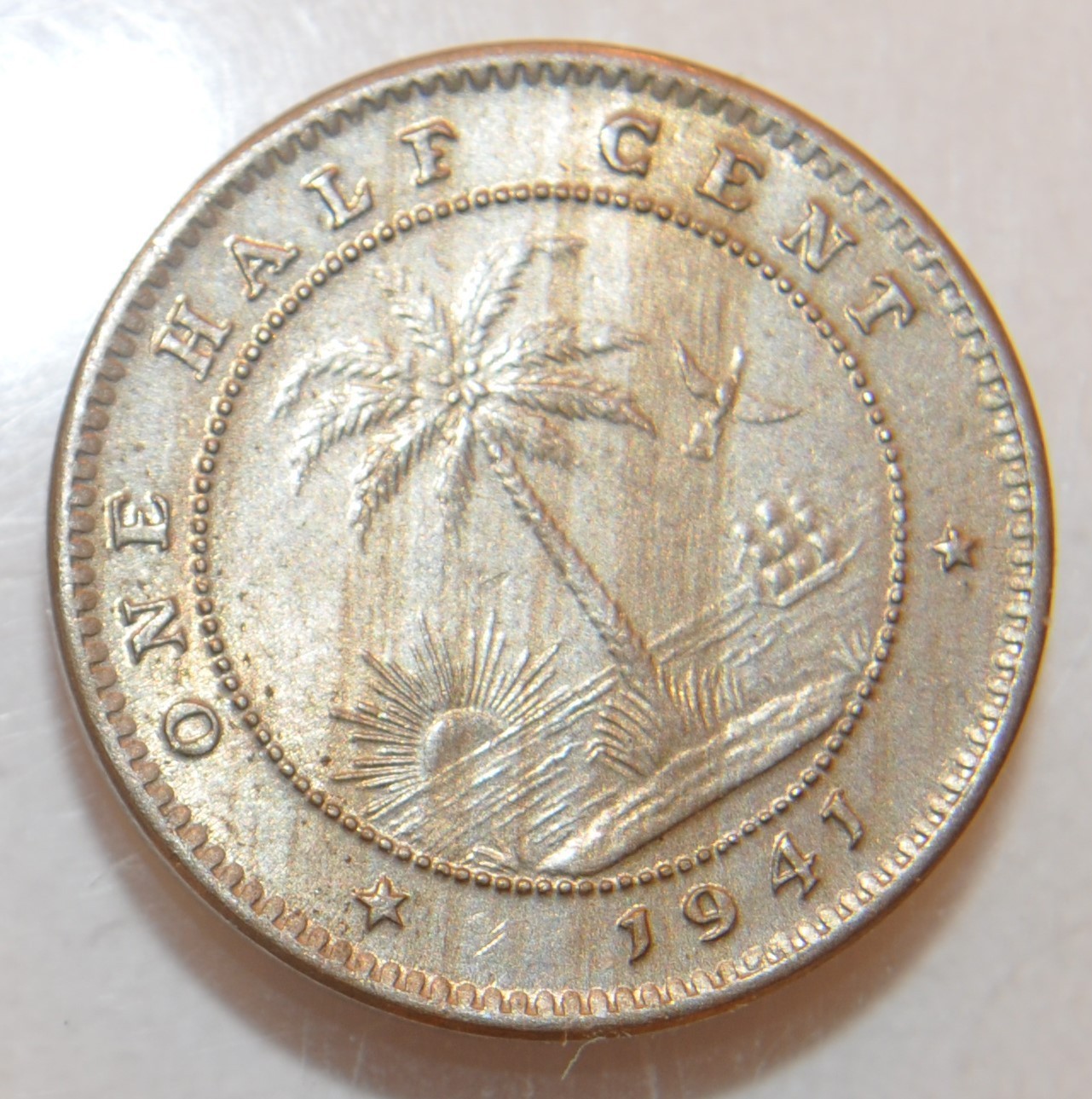 1941 Liberia 1/2 cent
