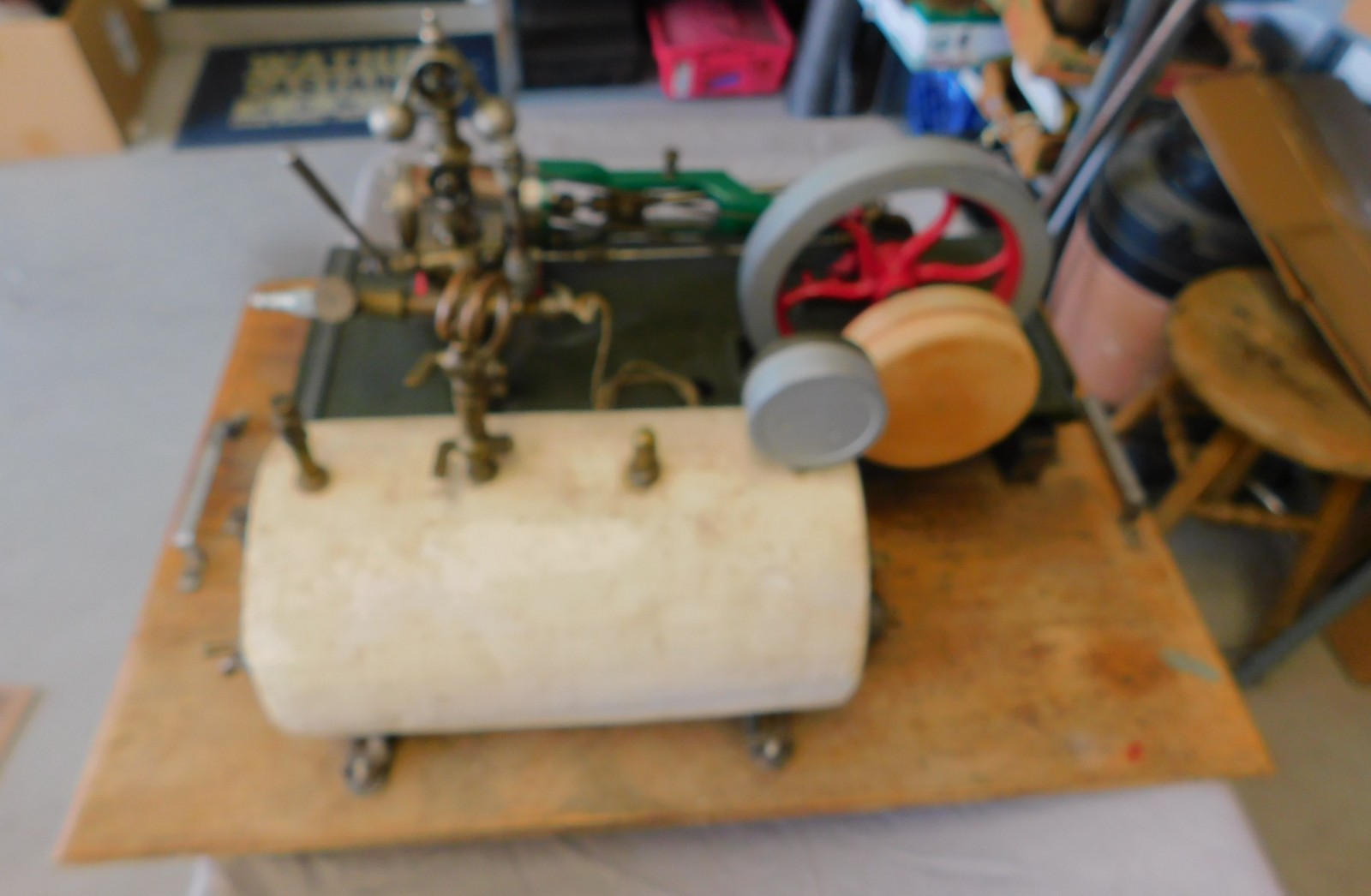 Cretors Steam Engine for Popcorn Machine c. 1900 Antique w/ Electric Water Tank