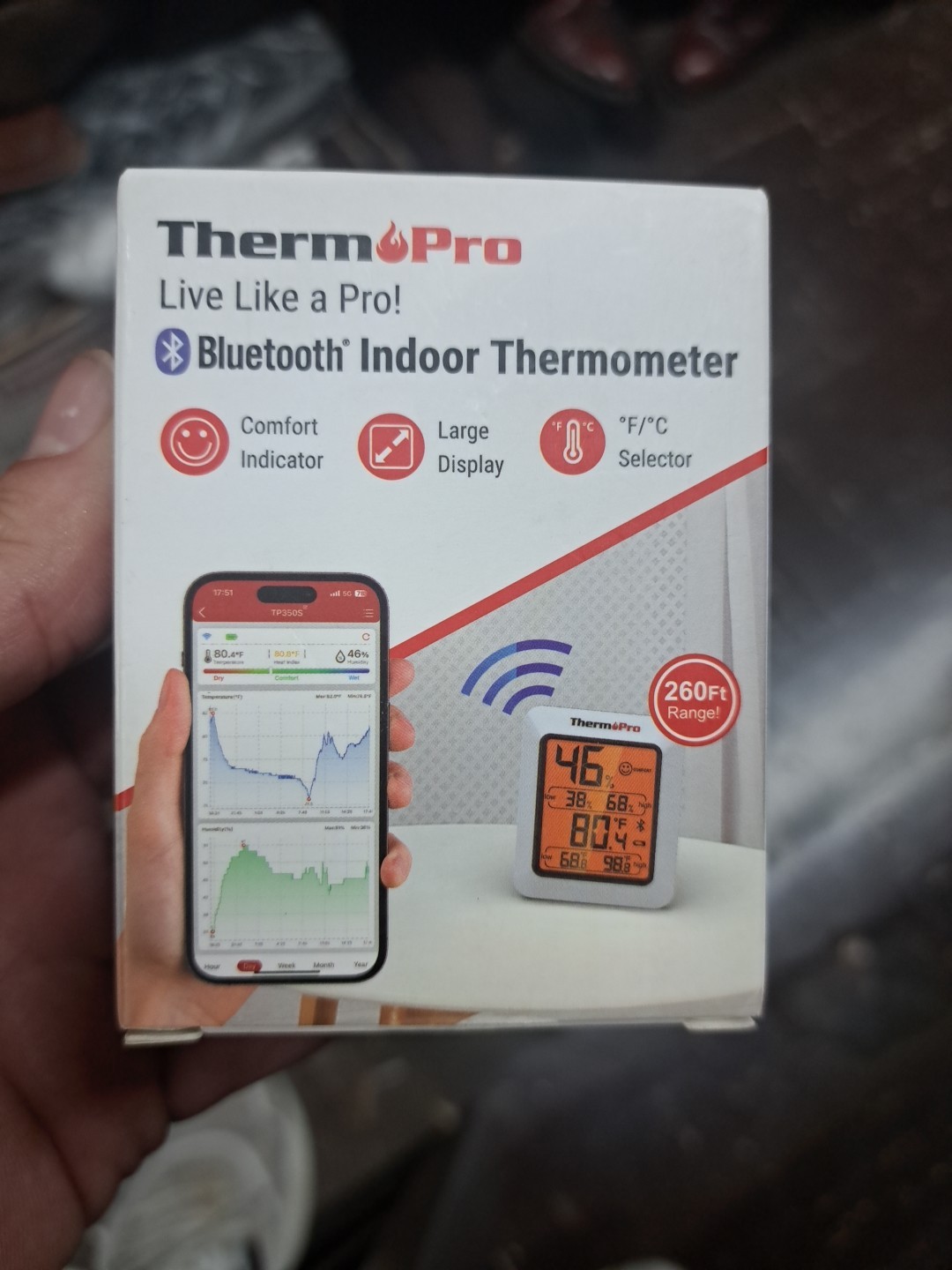 ThermoPro Hygrometer Thermometer for House TP350, Bluetooth Room Indoor...