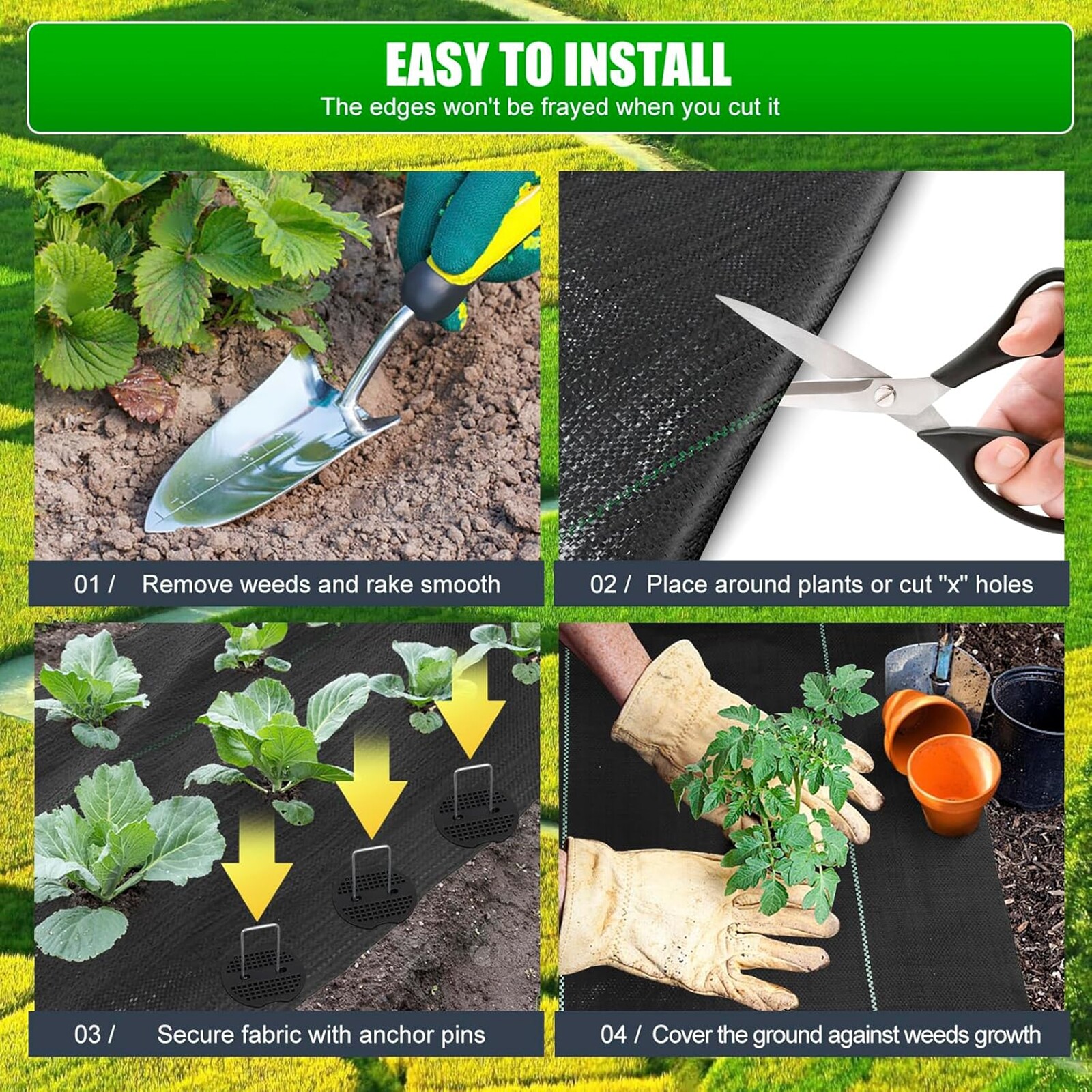 6' x 100' Woven Ground Cover Landscape Fabric 3.2-ounce Weed Barrier