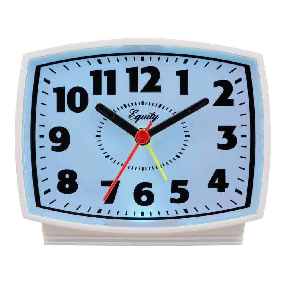 Equity by La Crosse 33100 Electric Silent Analog Alarm Clock - White