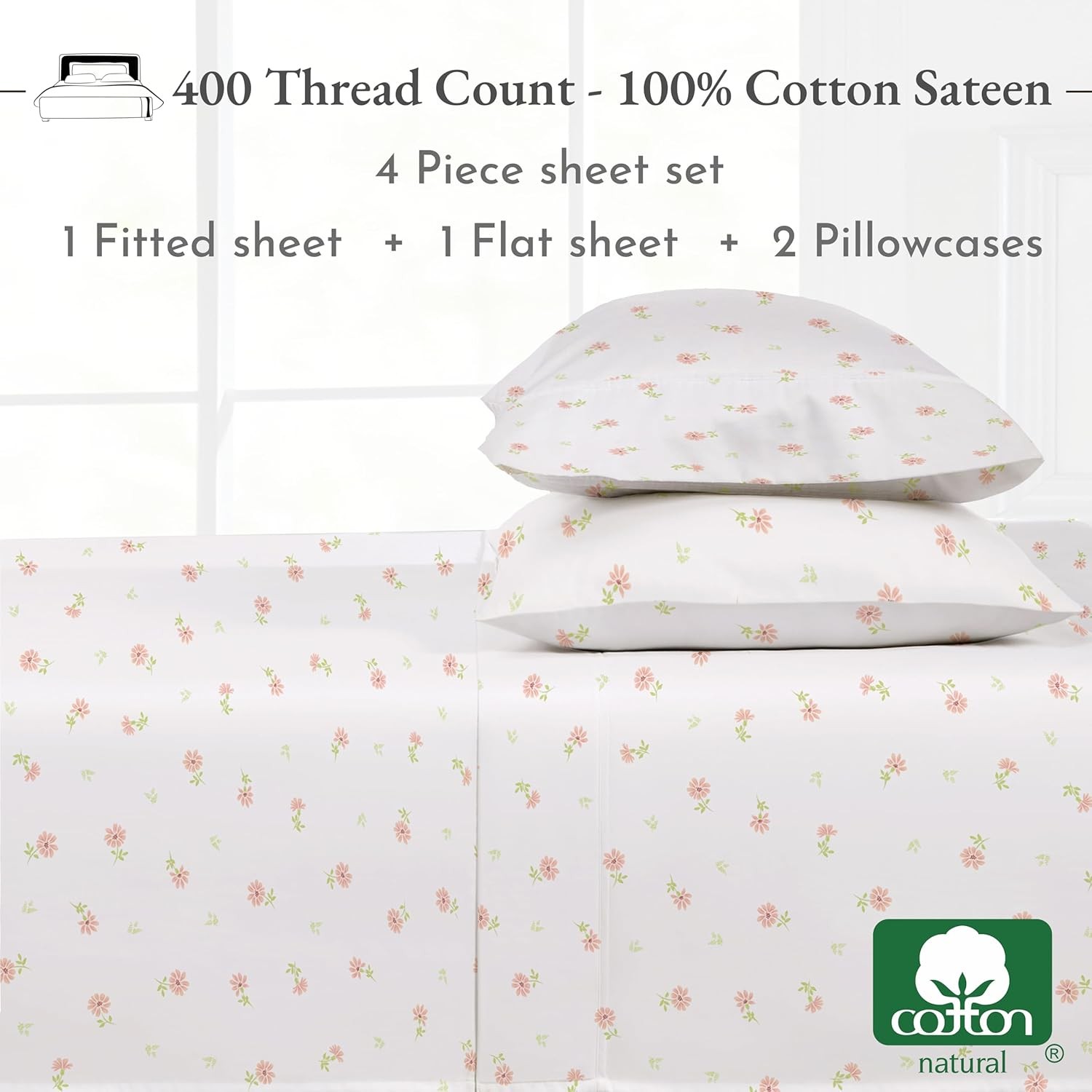 Full-Size Bedding Set - 400-Thread-Count Sateen Fabric