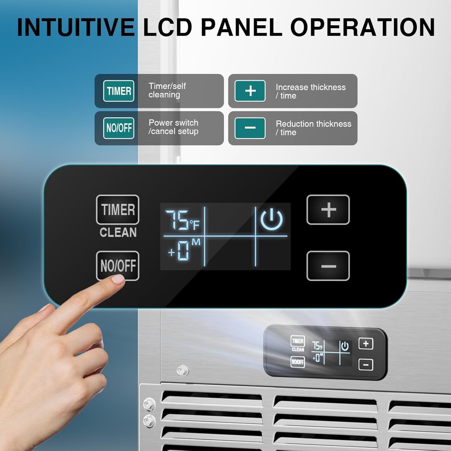 Commercial Under Counter Ice Maker Machine 85Lbs/Day Ice Maker 33lbs Ice Storage