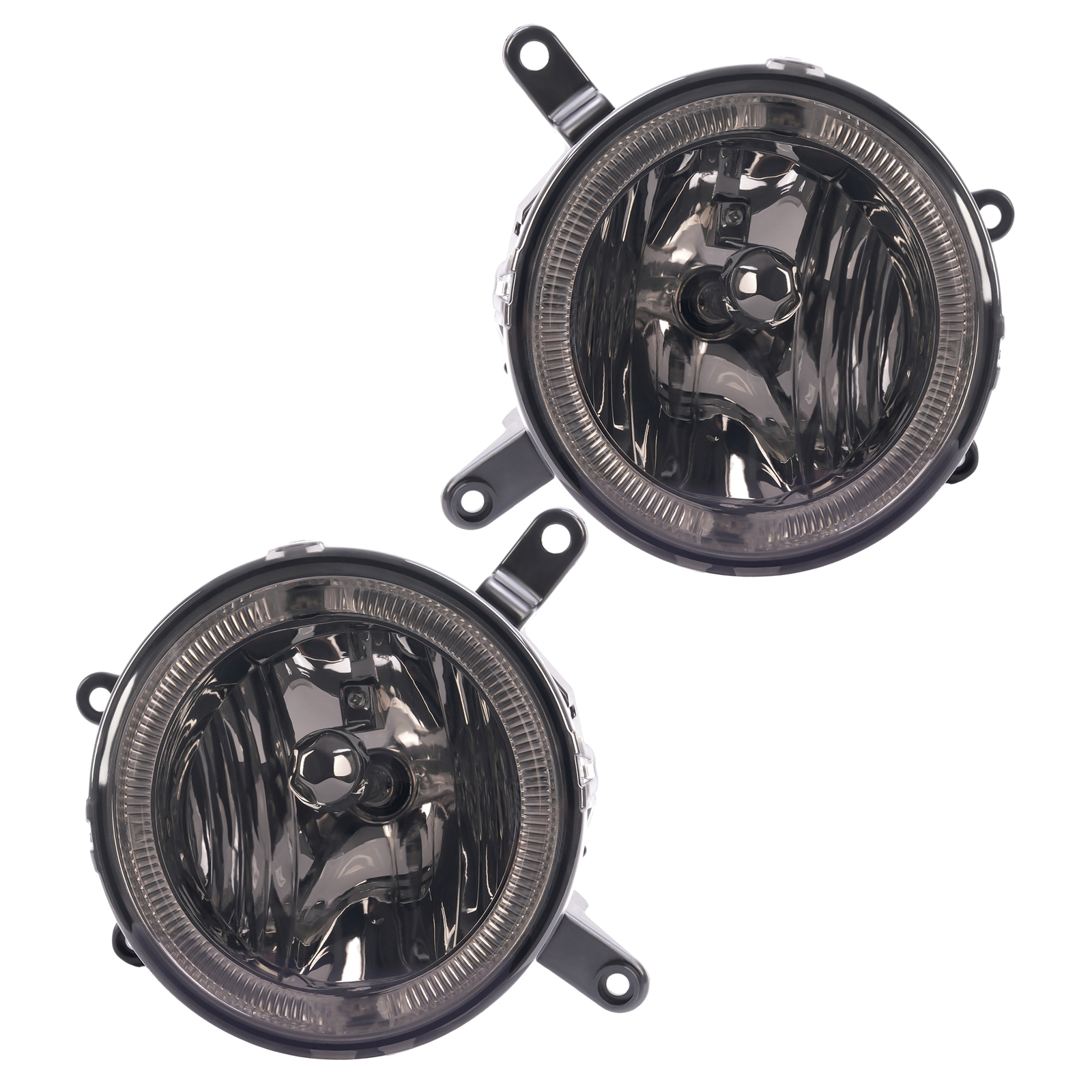 Fog Lights LED Halo Running Light Smoke Lens For Ford Mustang GT 2005-2009 RH&LH