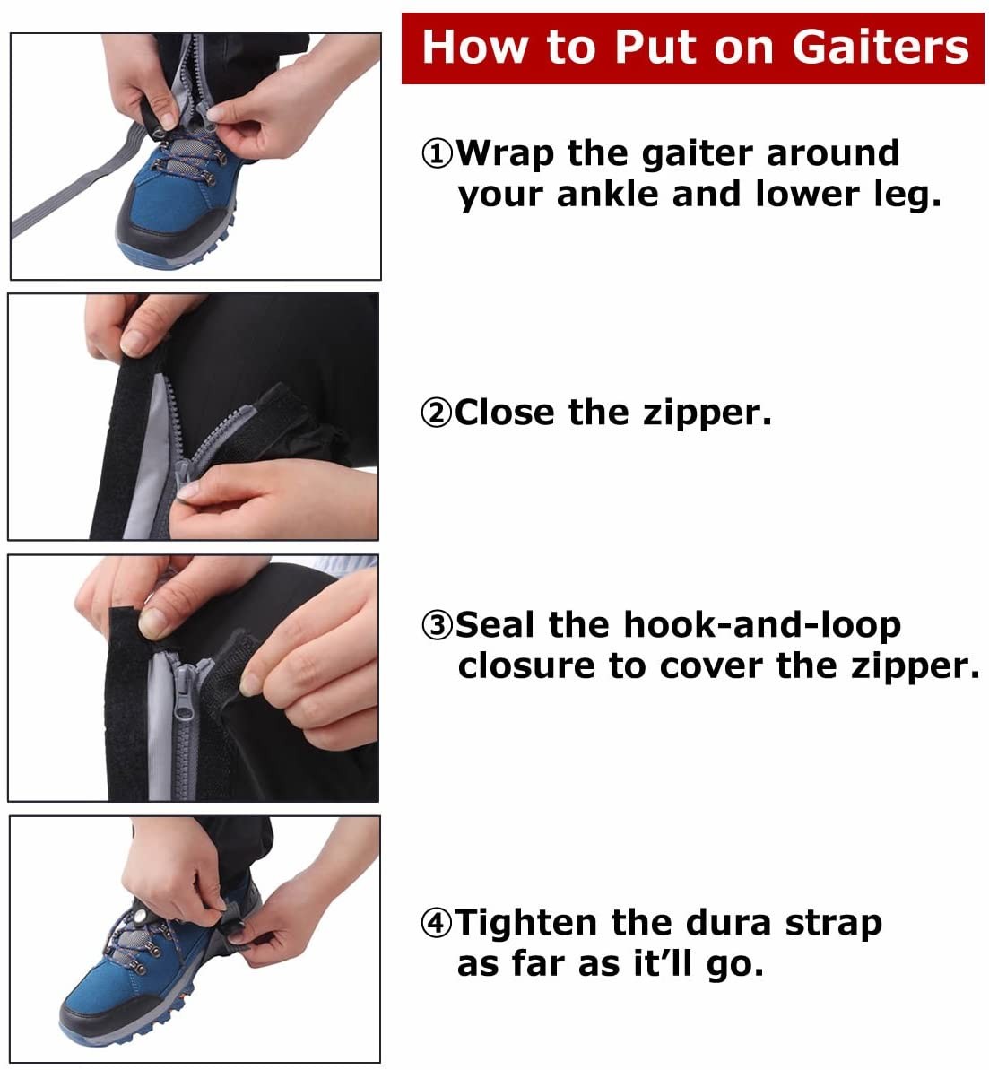 Outdoor Hiking Boots Cover Gaiters Waterproof Leg Protection Snow Legging USA