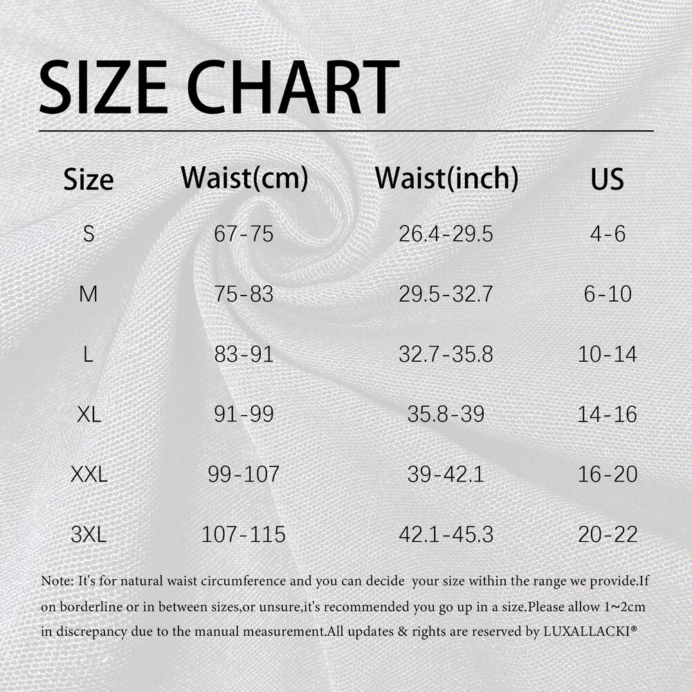 Luxallacki Stretchy Mesh Garter Belt with 6 Adjustable Y-straps and 12 Buckles