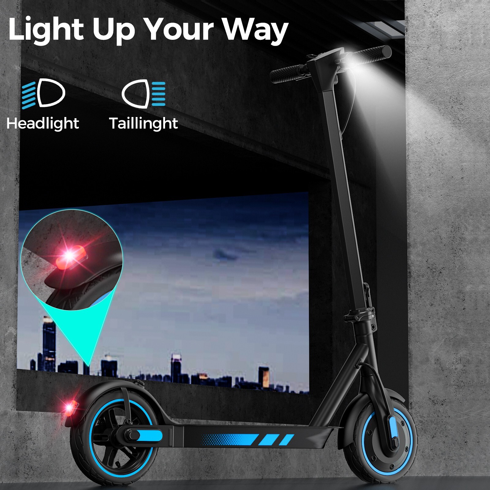 V10 Electric Scooter 500W 10''Air Tire 25MPH 22Mile Long Range Foldable 10.5AH