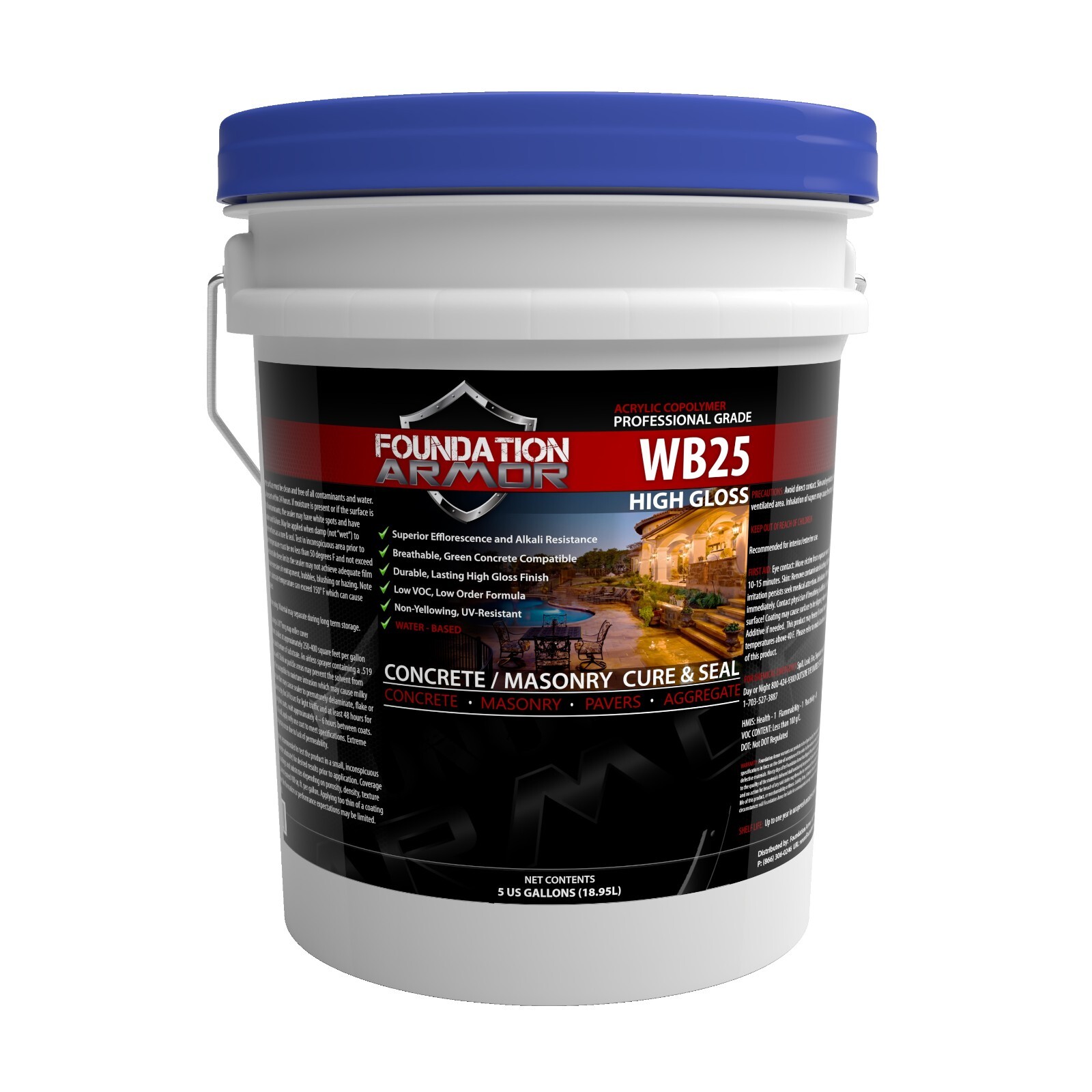 Armor WB25 Water Based High Gloss Acrylic Sealer - 5 GAL