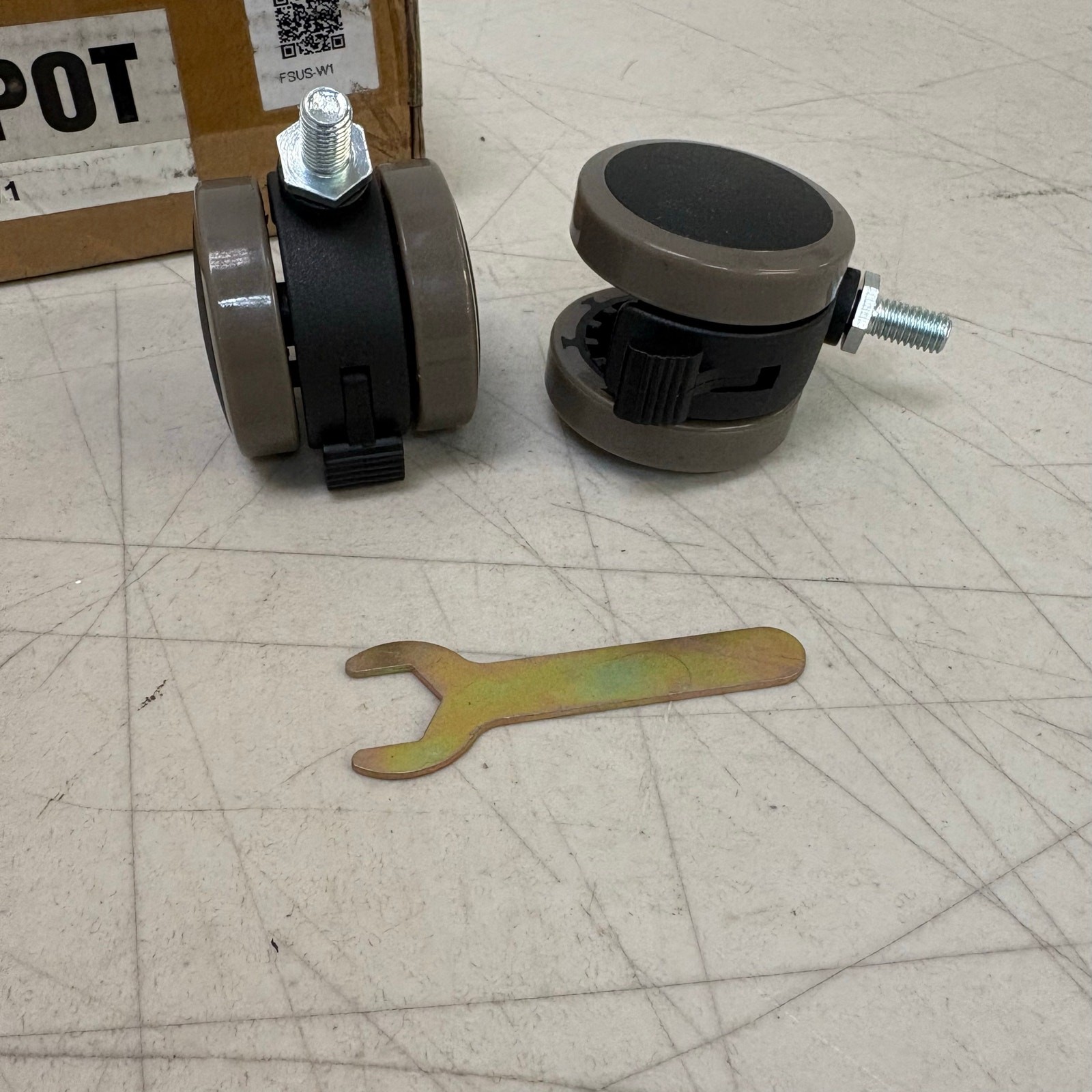 Flexispot Standing Desk Casters W1, Set of 4, Office Desk Wheels - Gray/Black